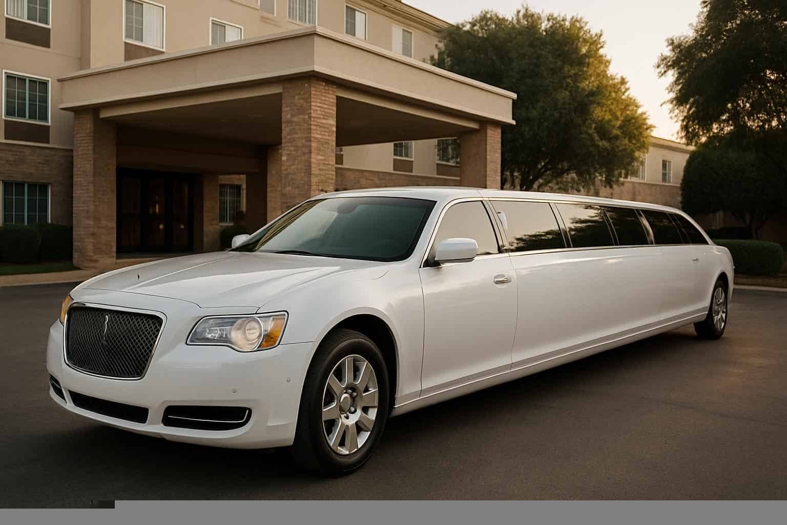 Luxury White Limo Rental in Farmers Branch Texas