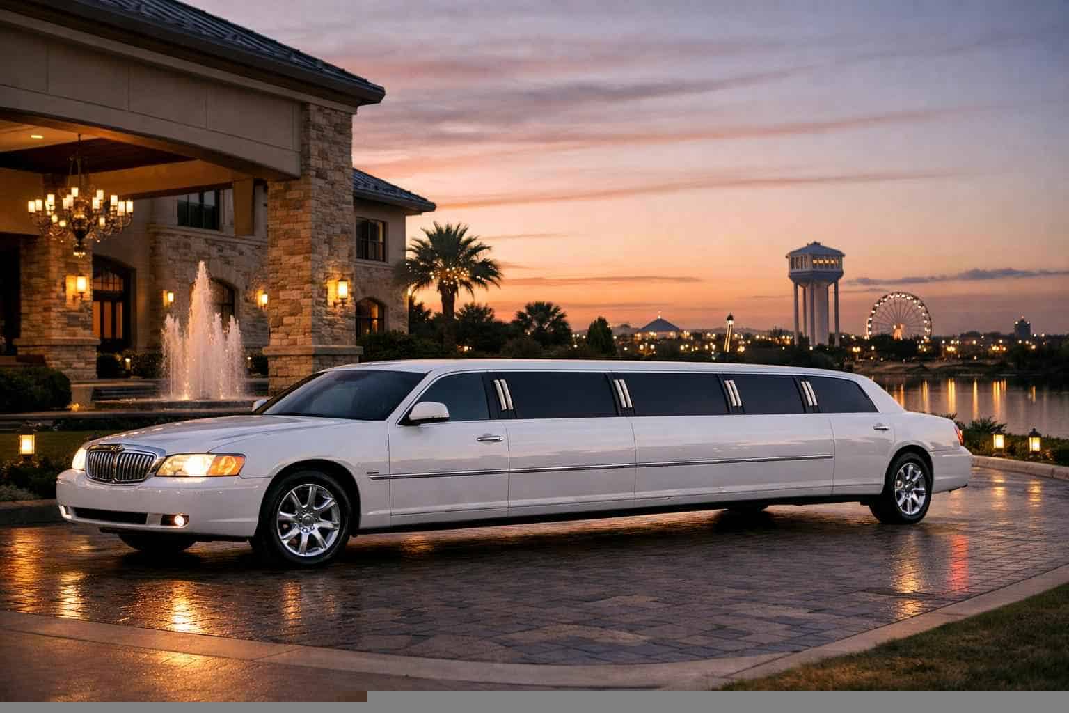 Luxury White Limo Rental in Frisco Texas