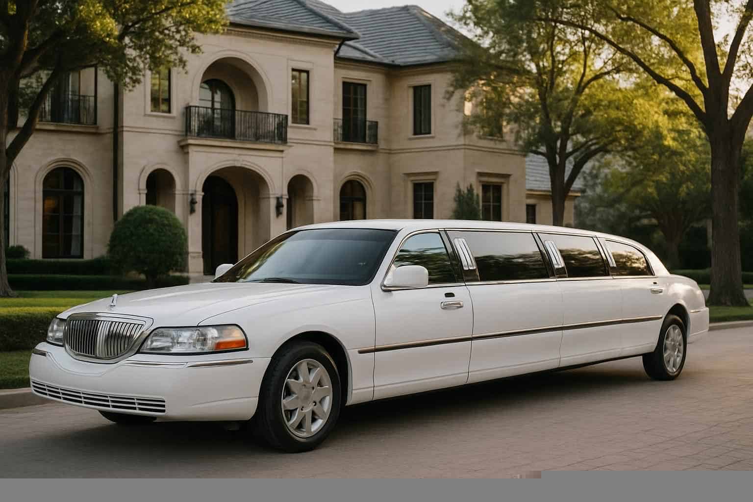 Luxury White Limo Rental in Highland Park Texas