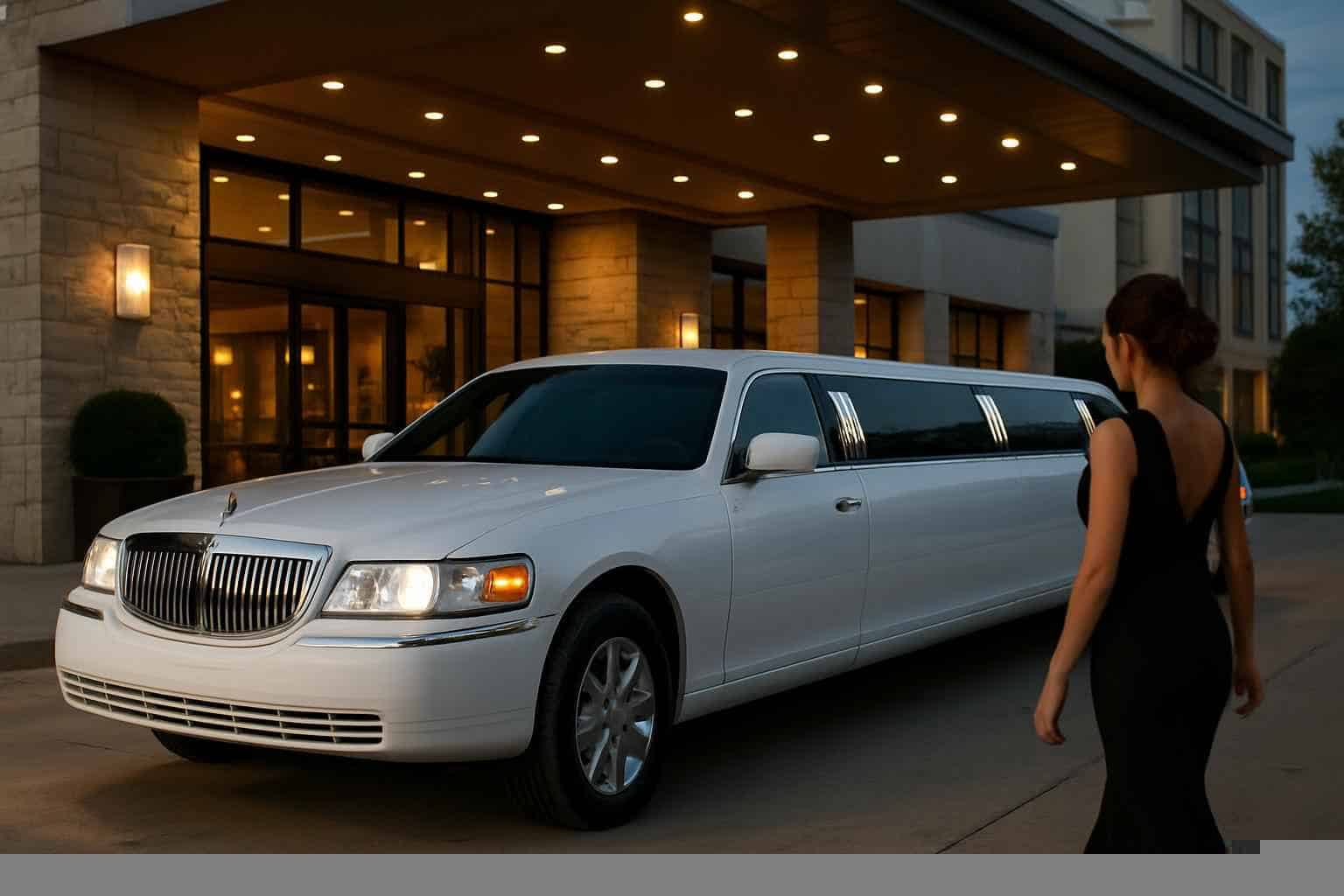 Luxury White Limo Rental in Lewisville Texas