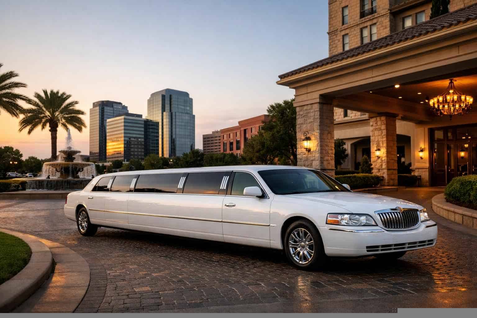 Luxury White Limo Rental in Plano Texas