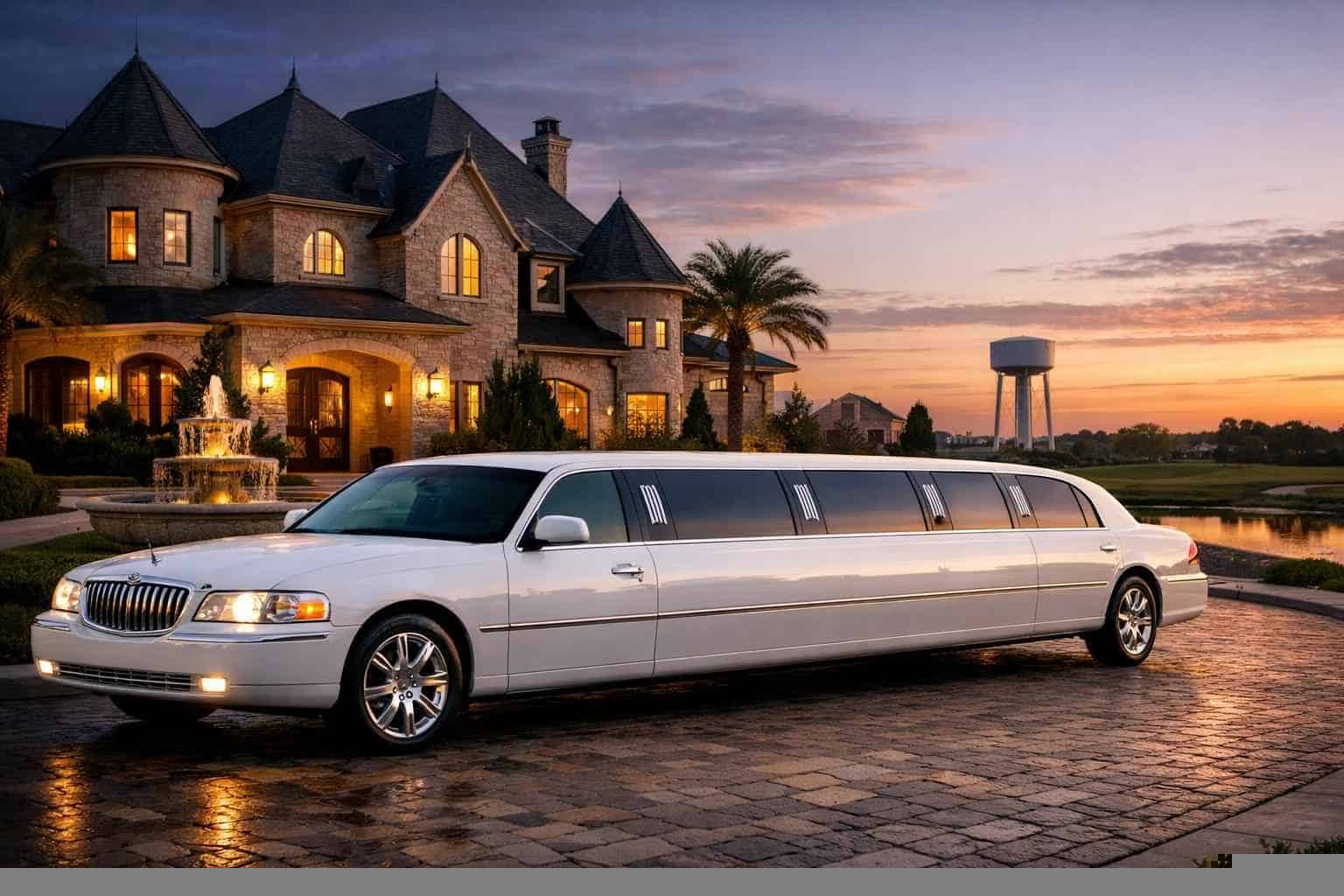 Luxury White Limo Rental in Prosper Texas