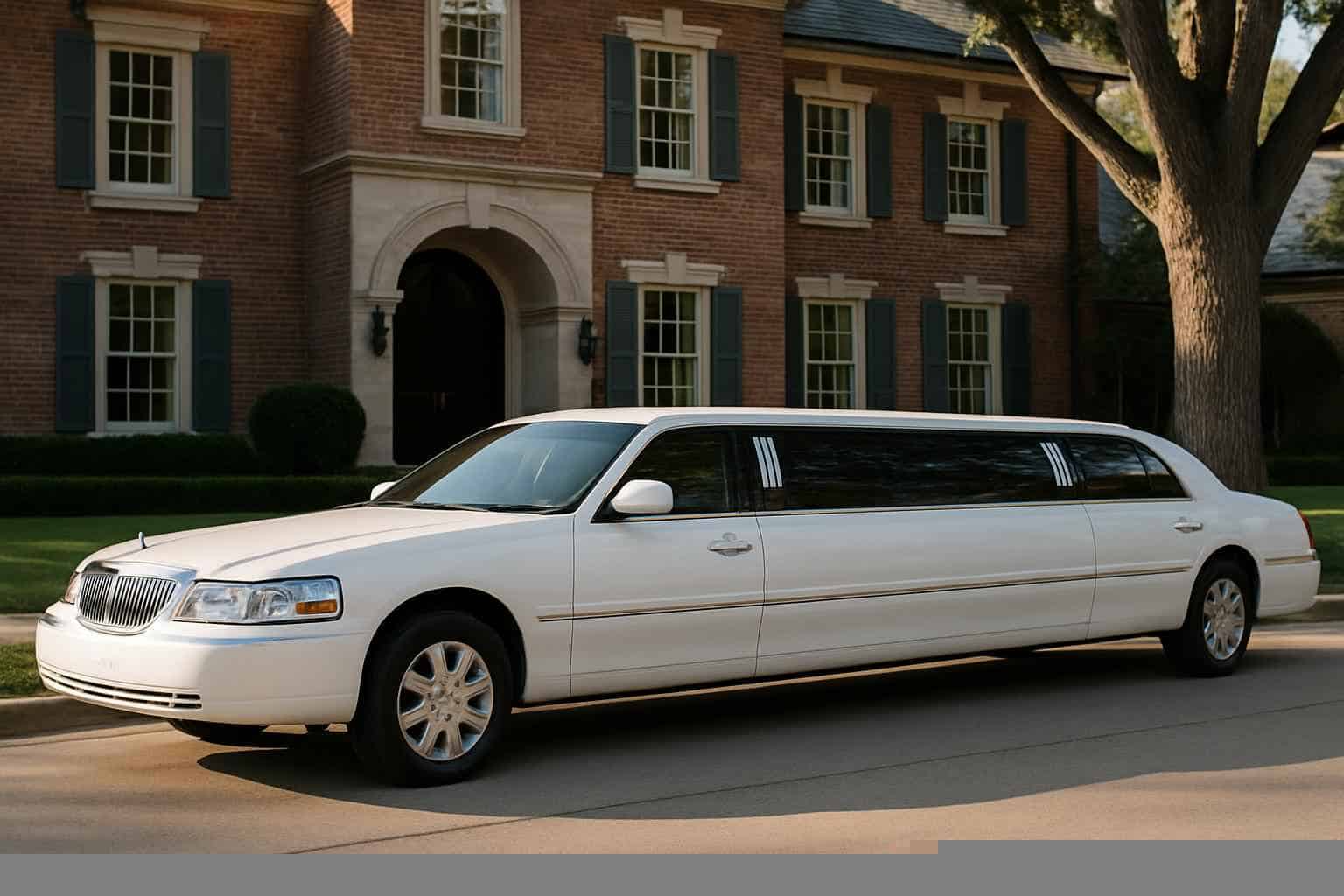 Luxury White Limo Rental in University Park Texas