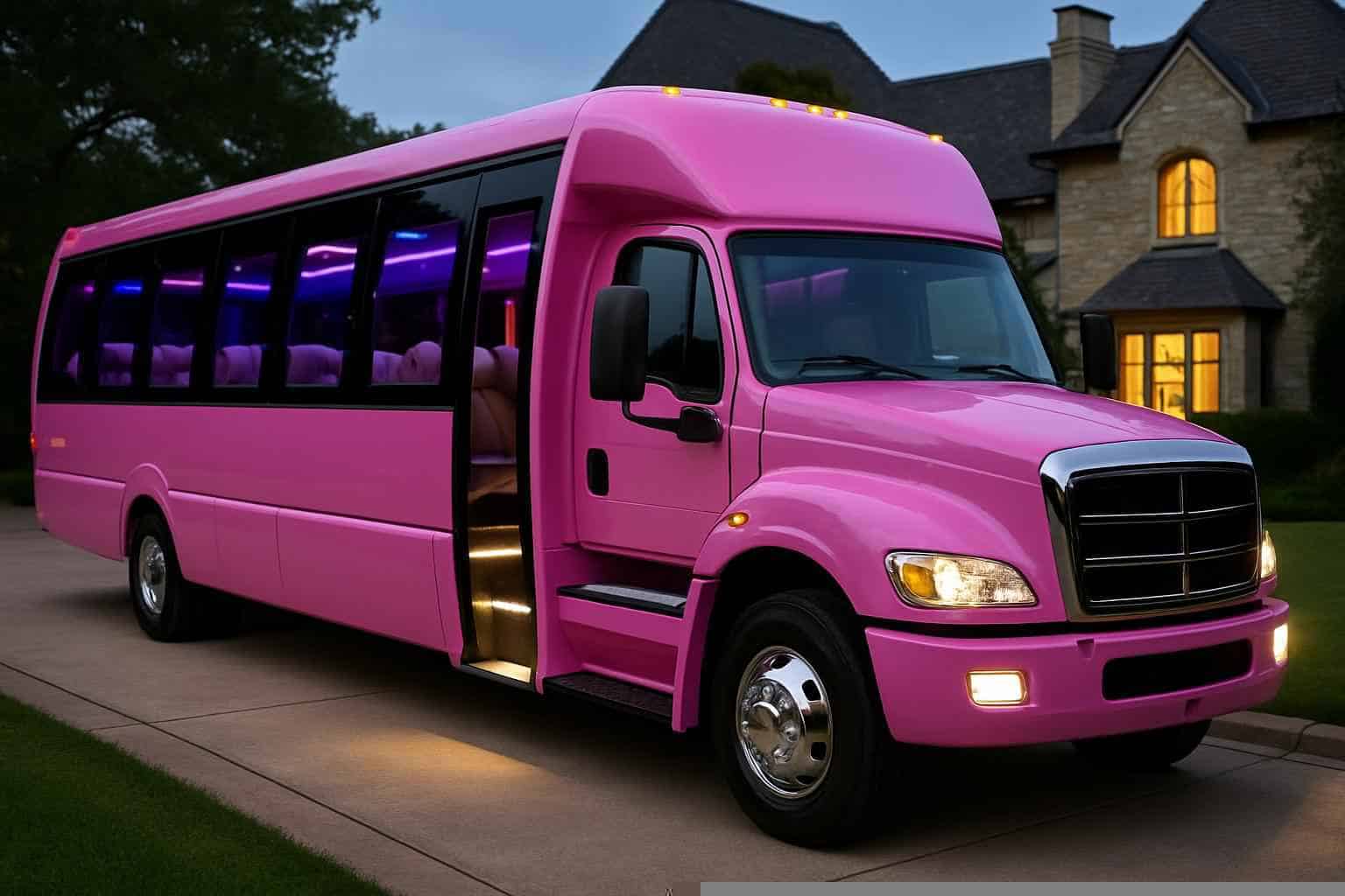 Pink Party Bus Rental Flower Mound TX