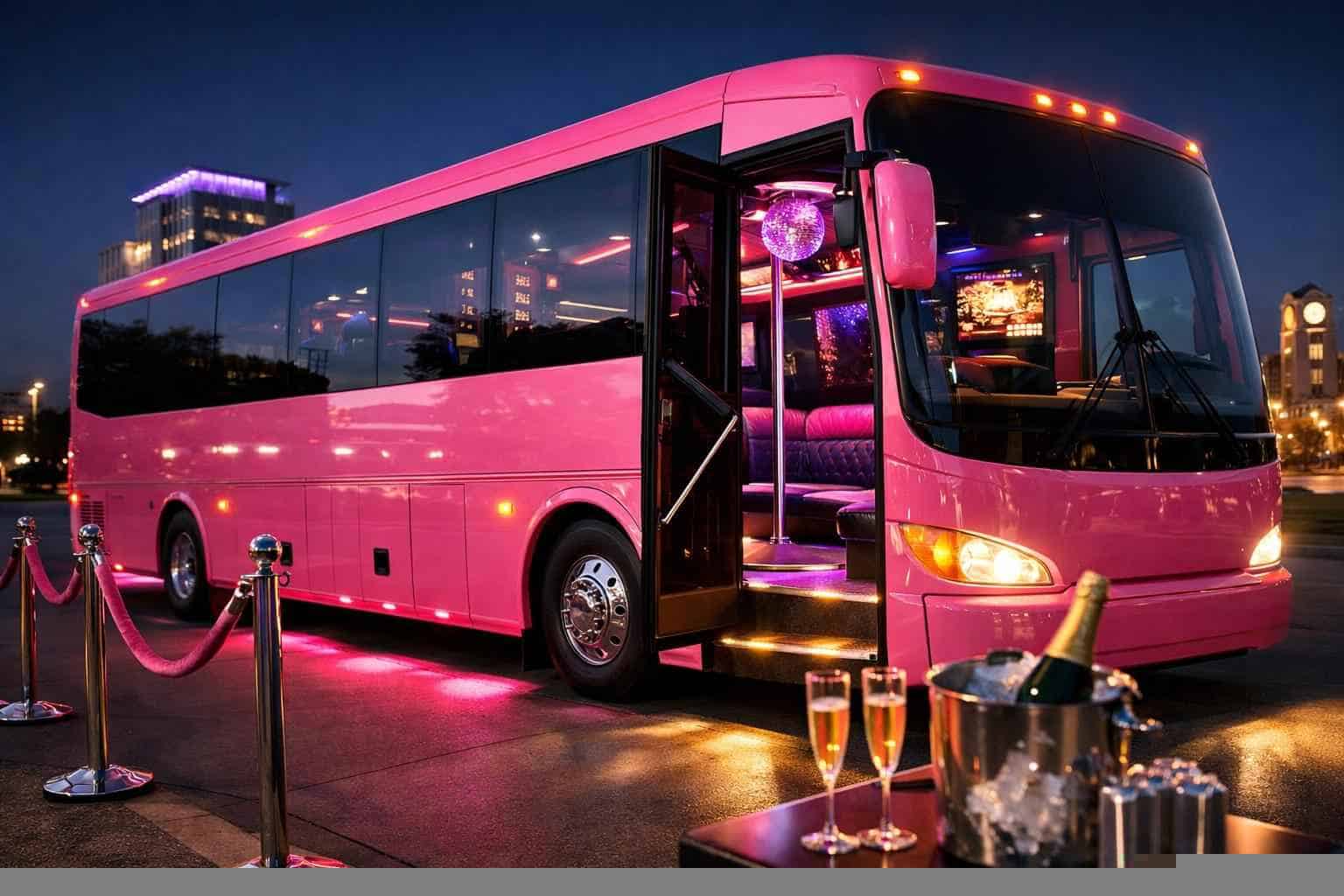 Pink Party Bus Rental Frisco TX