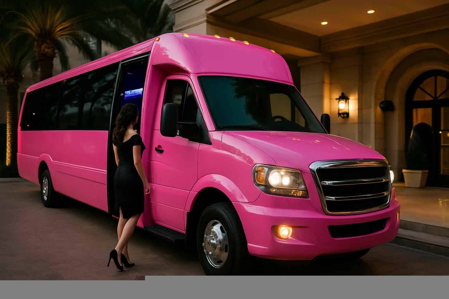 Pink Party Bus Rental Lewisville TX