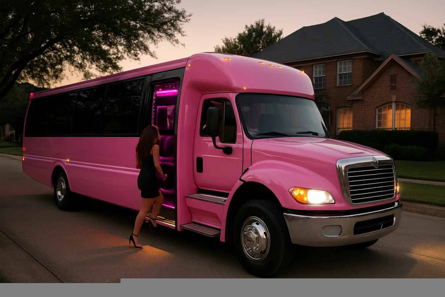 Pink Party Bus Rental Near Me Carrollton TX