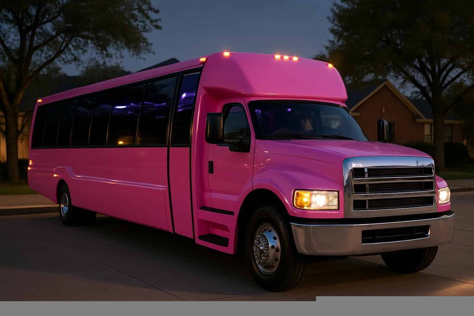 Pink Party Bus Rental Near Me Farmers Branch TX