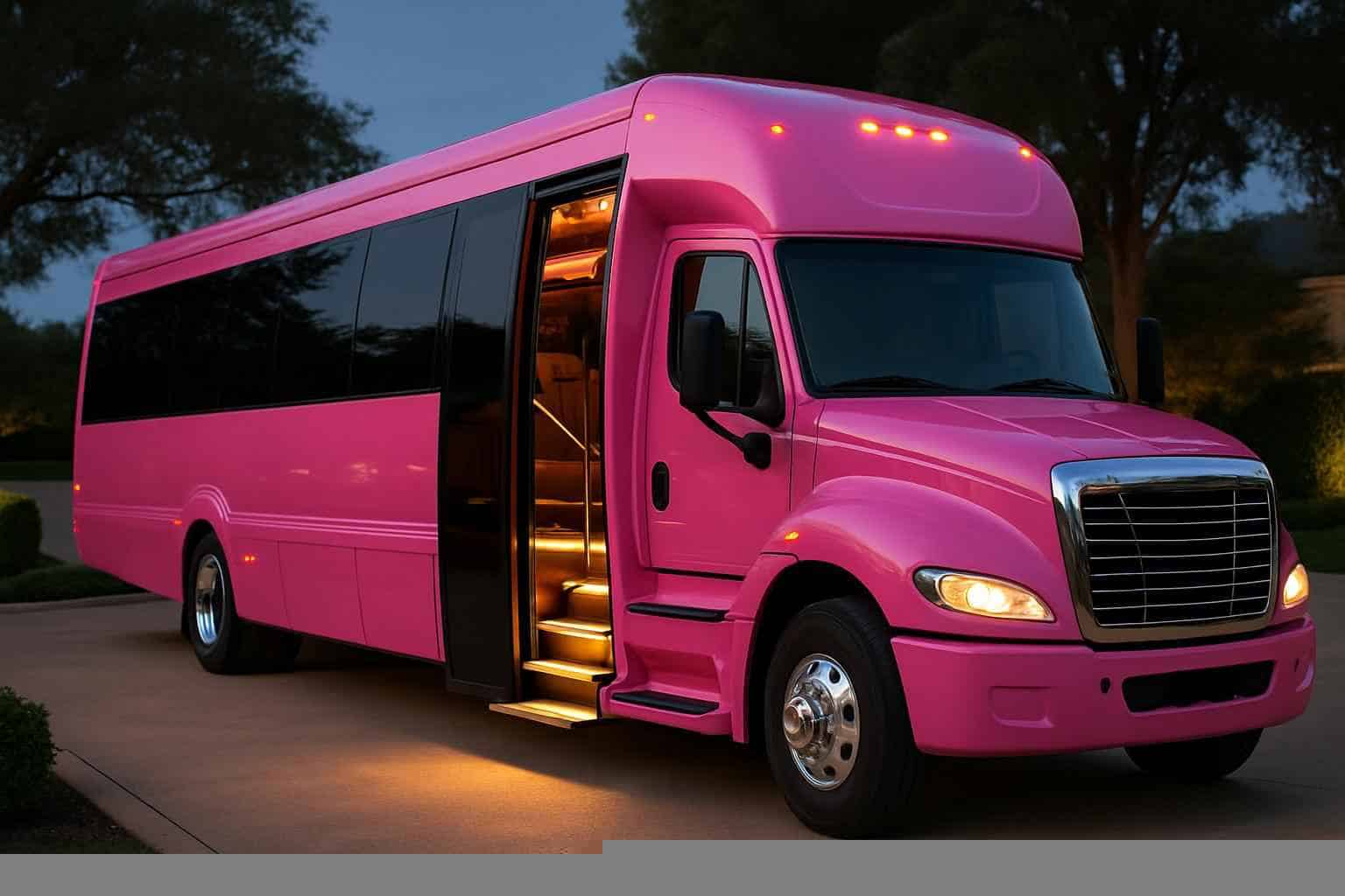 Pink Party Bus Rental Near Me Flower Mound TX