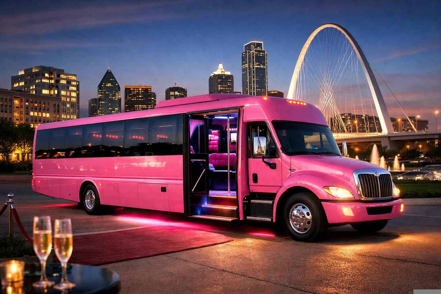 Pink Party Bus Rental Near Me Frisco TX