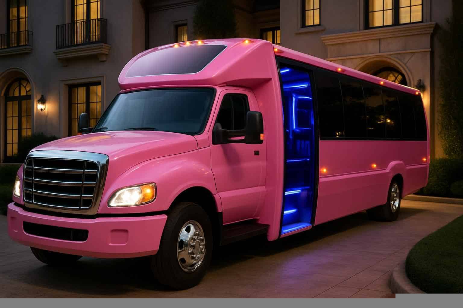 Pink Party Bus Rental Near Me Irving TX