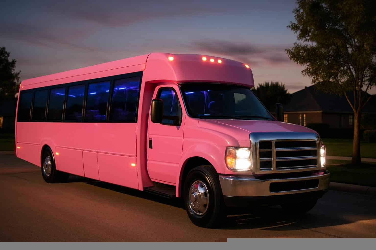 Pink Party Bus Rental Near Me Lewisville TX