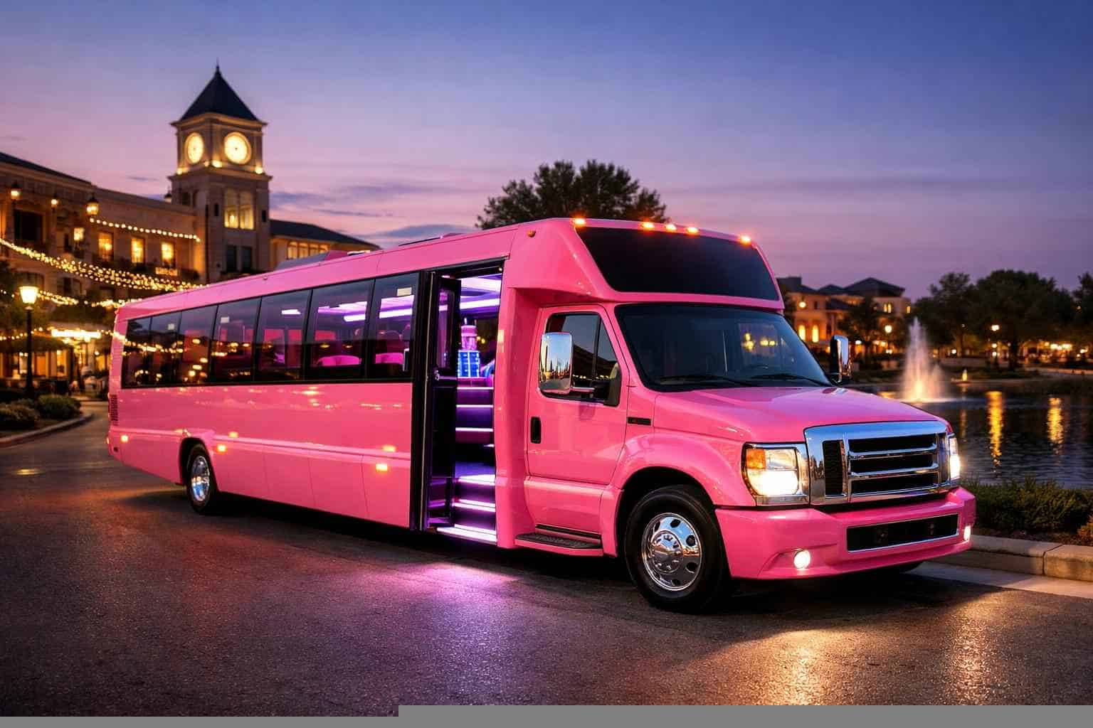 Pink Party Bus Rental Near Me McKinney TX