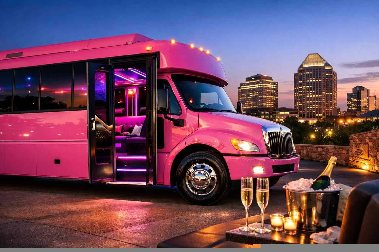 Pink Party Bus Rental Near Me Plano TX