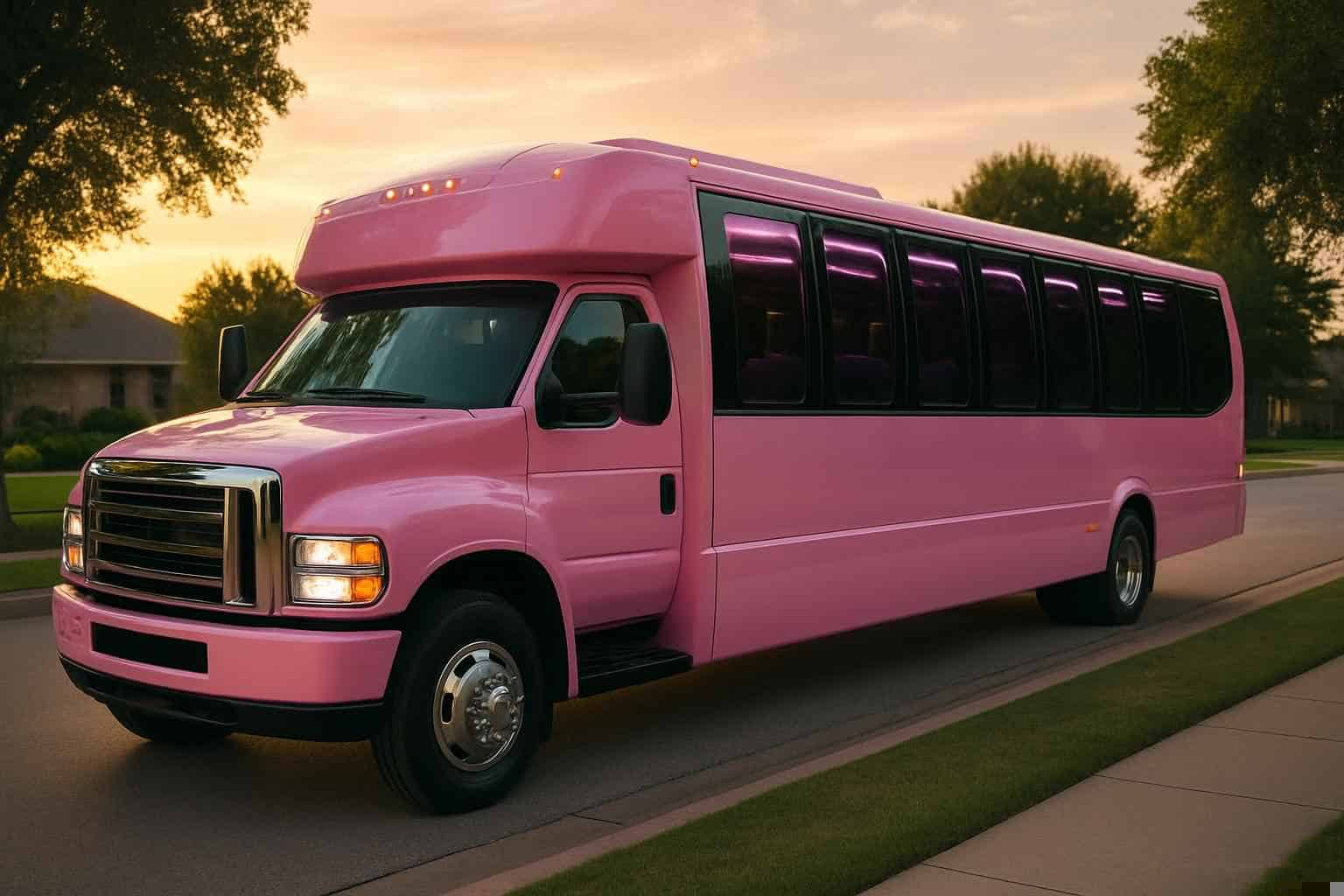 Pink Party Bus Rental Near Me The Colony TX