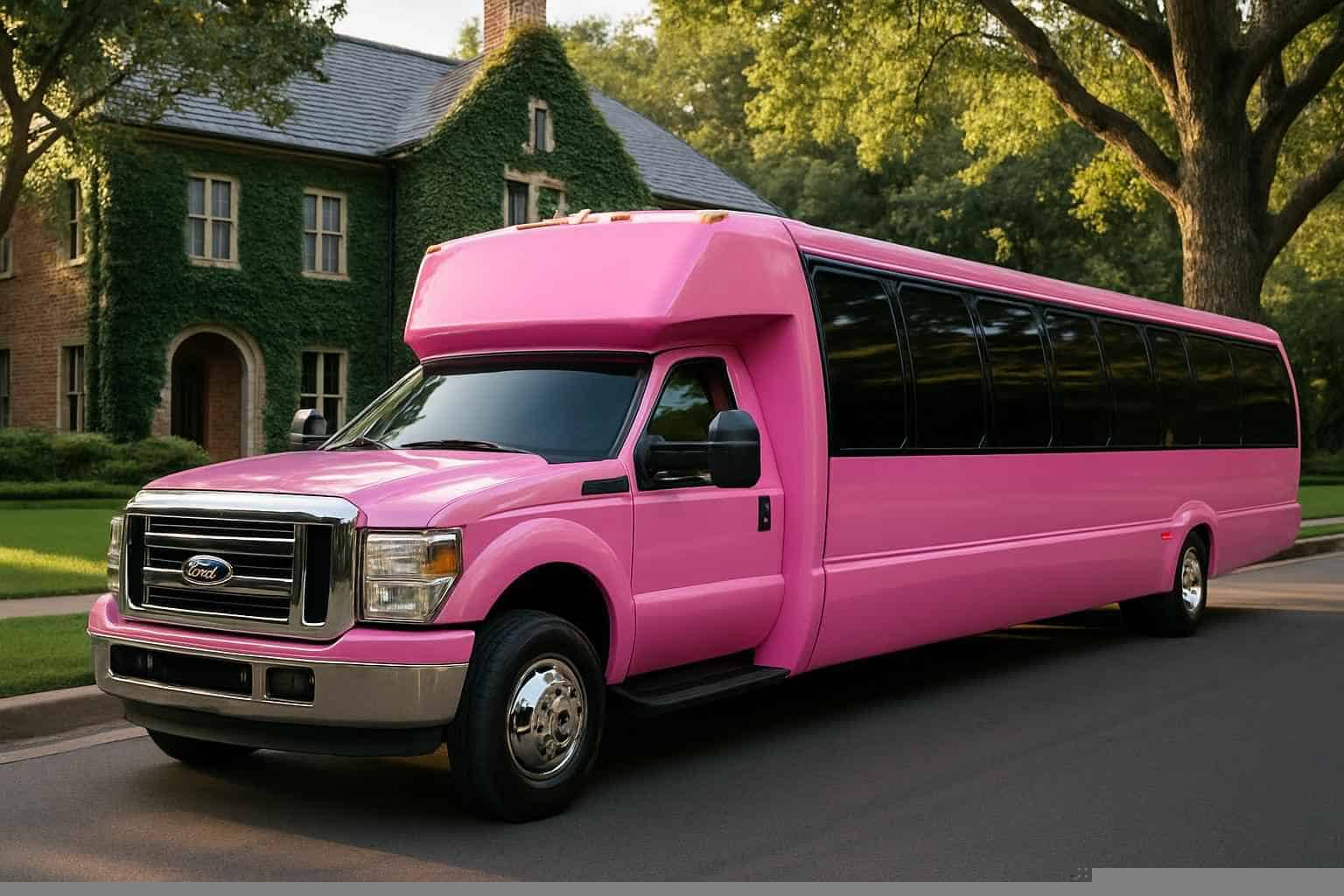 Pink Party Bus Rental Near Me University Park TX