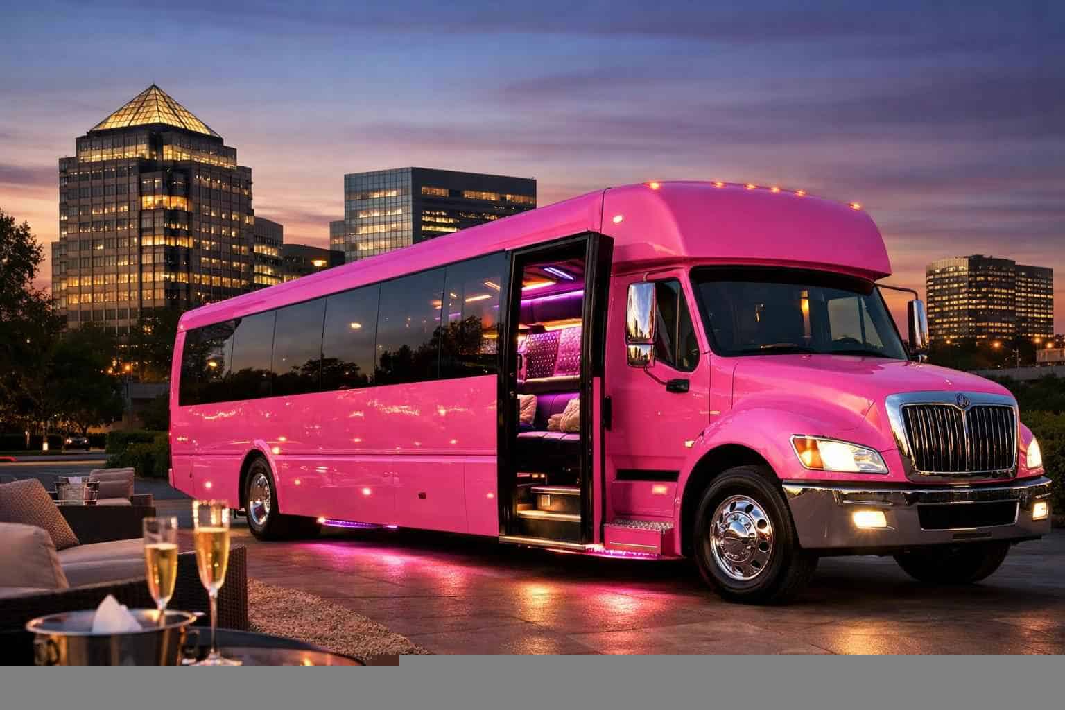 Pink Party Bus Rental Plano TX