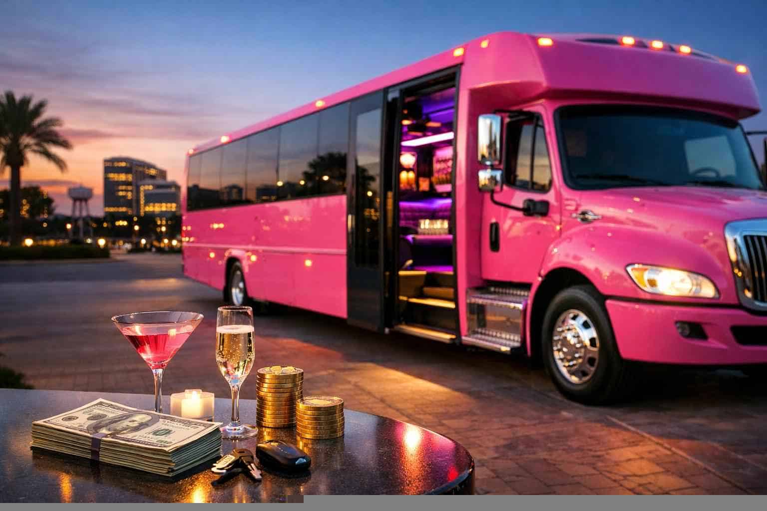Pink Party Bus Rental Prices in Allen TX