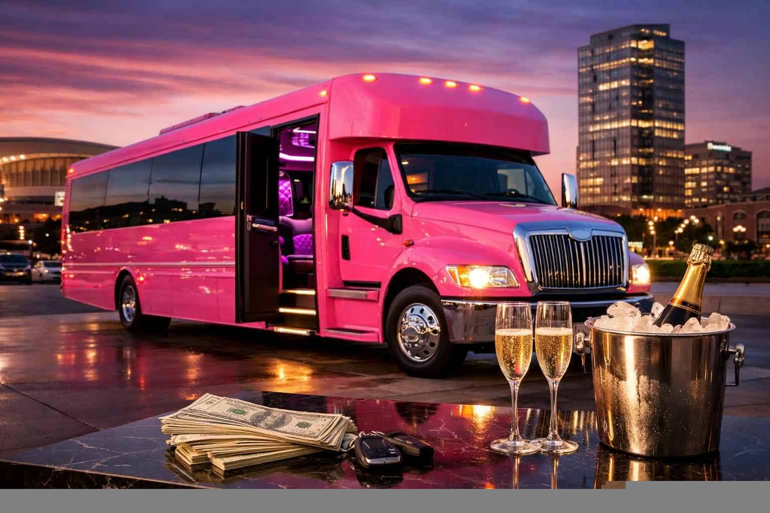 Pink Party Bus Rental Prices in Frisco TX