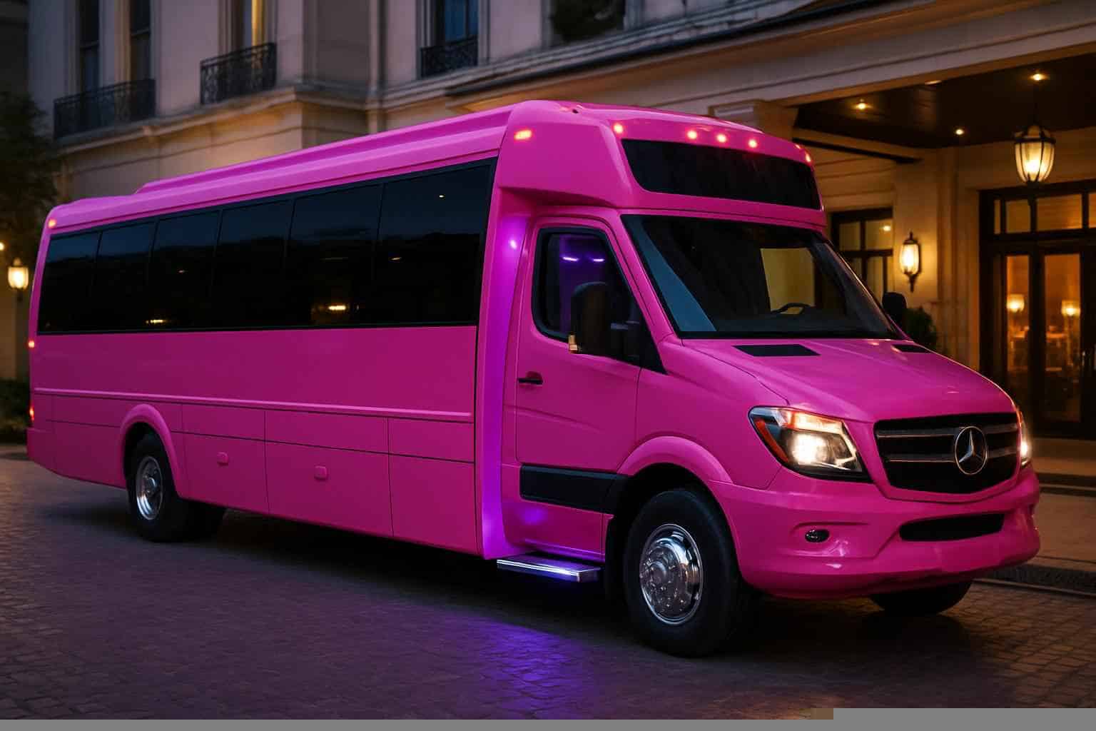 Pink Party Bus Rental Prices in Lewisville TX