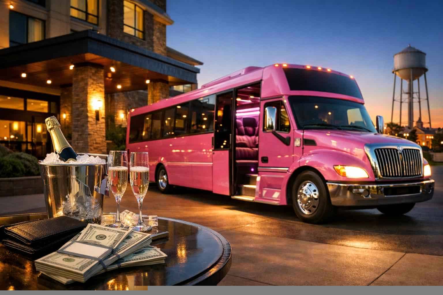 Pink Party Bus Rental Prices in McKinney TX