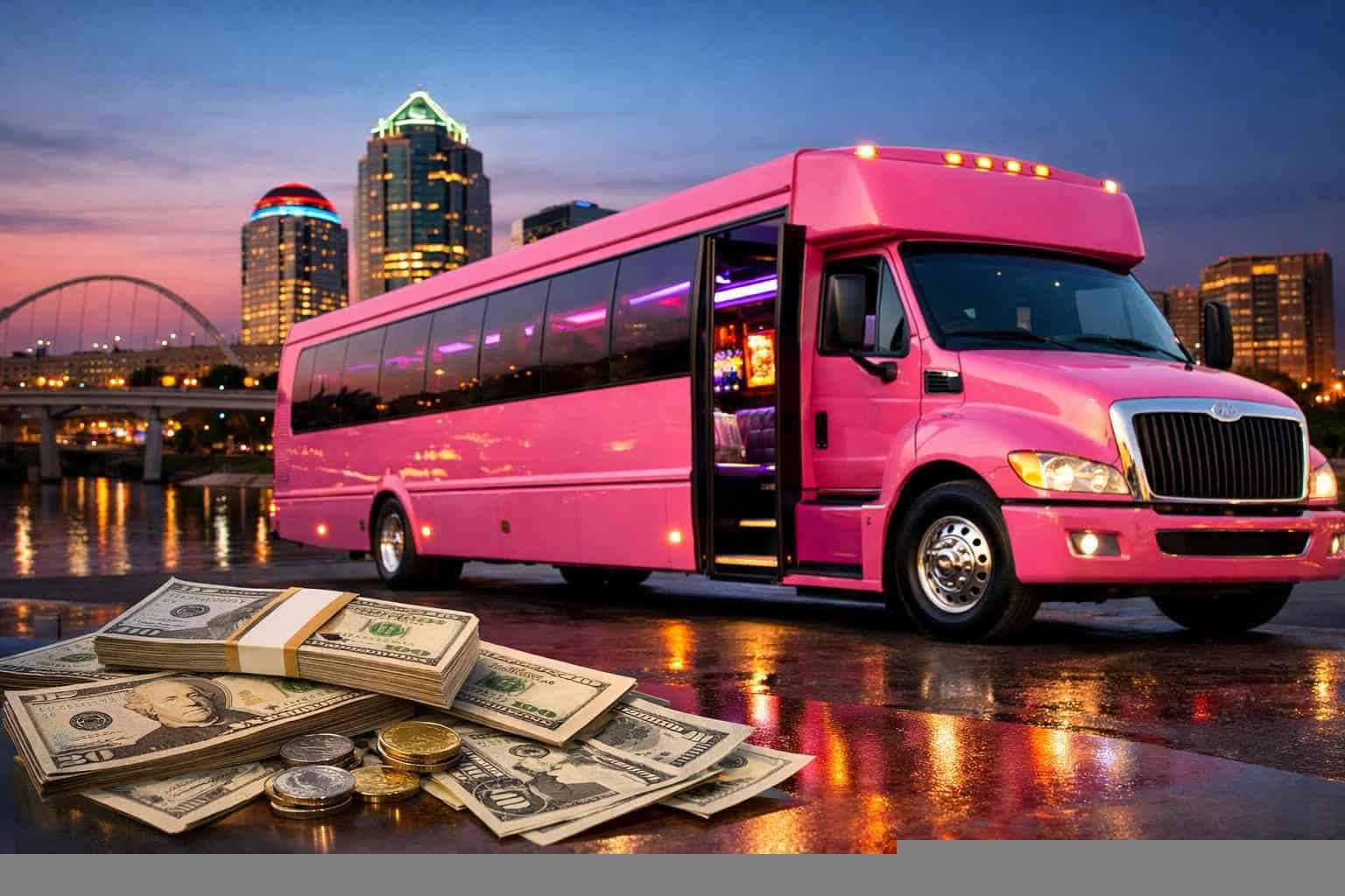 Pink Party Bus Rental Prices in Plano TX