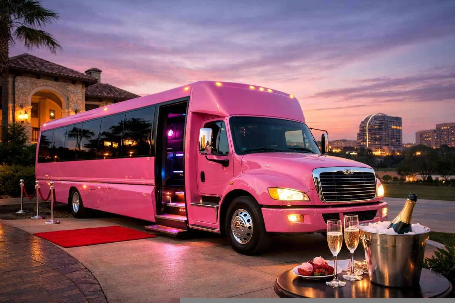 Pink Party Bus Rental Services in Allen Texas