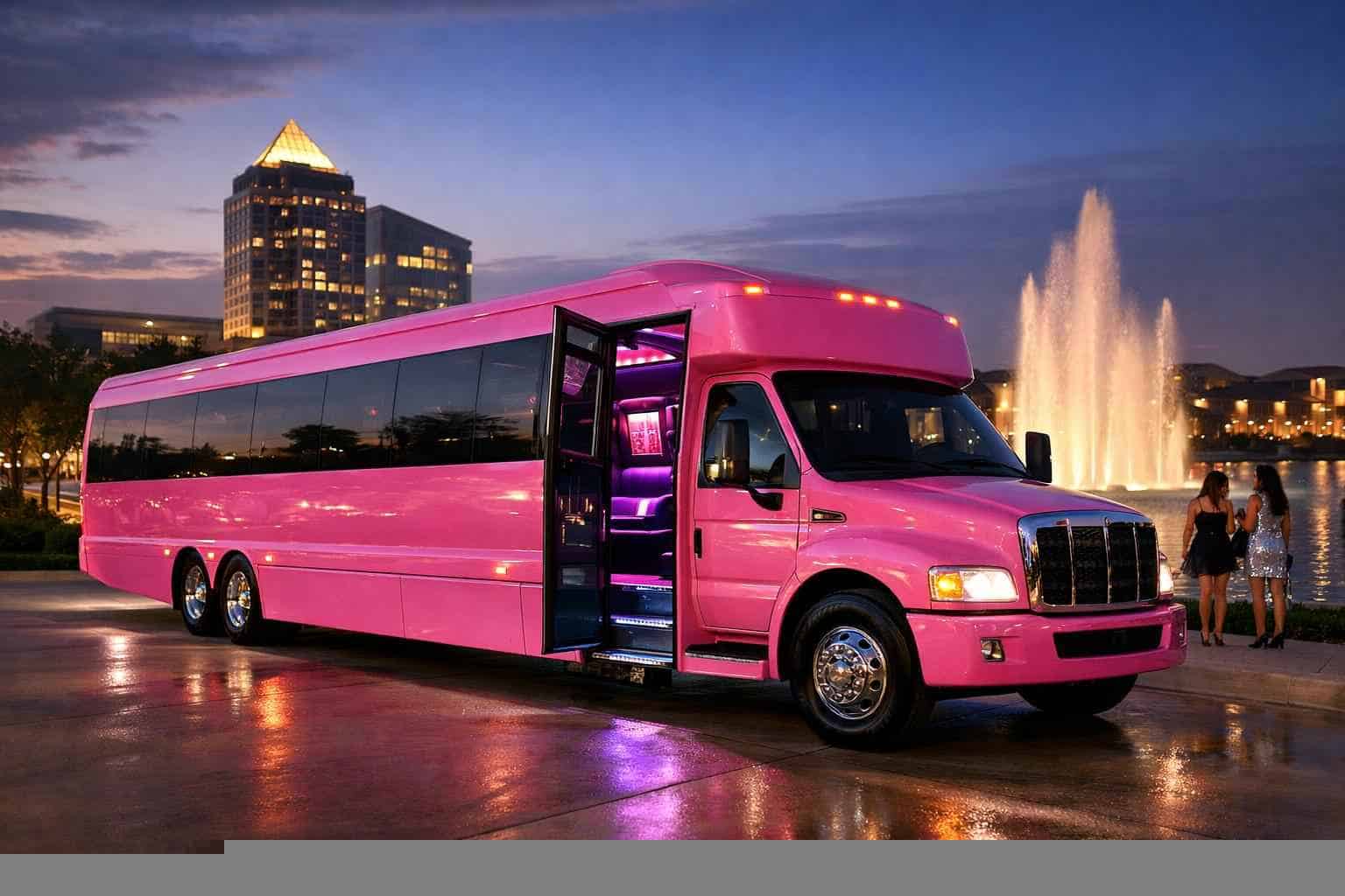 Pink Party Bus Rental Services in Frisco Texas