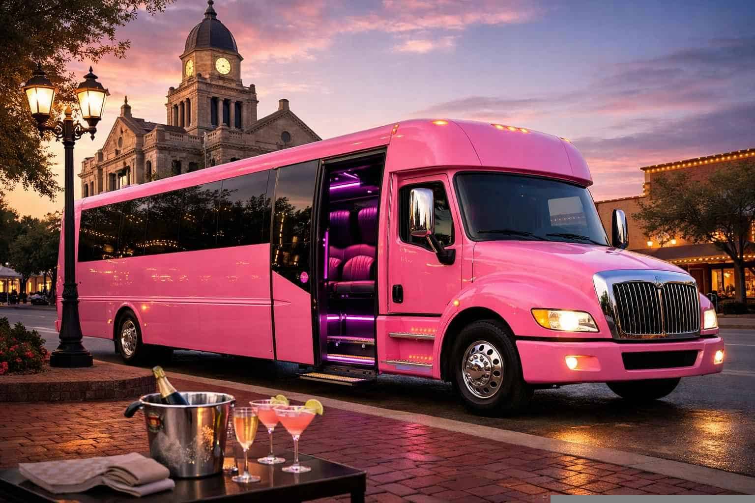 Pink Party Bus Rental Services in McKinney Texas