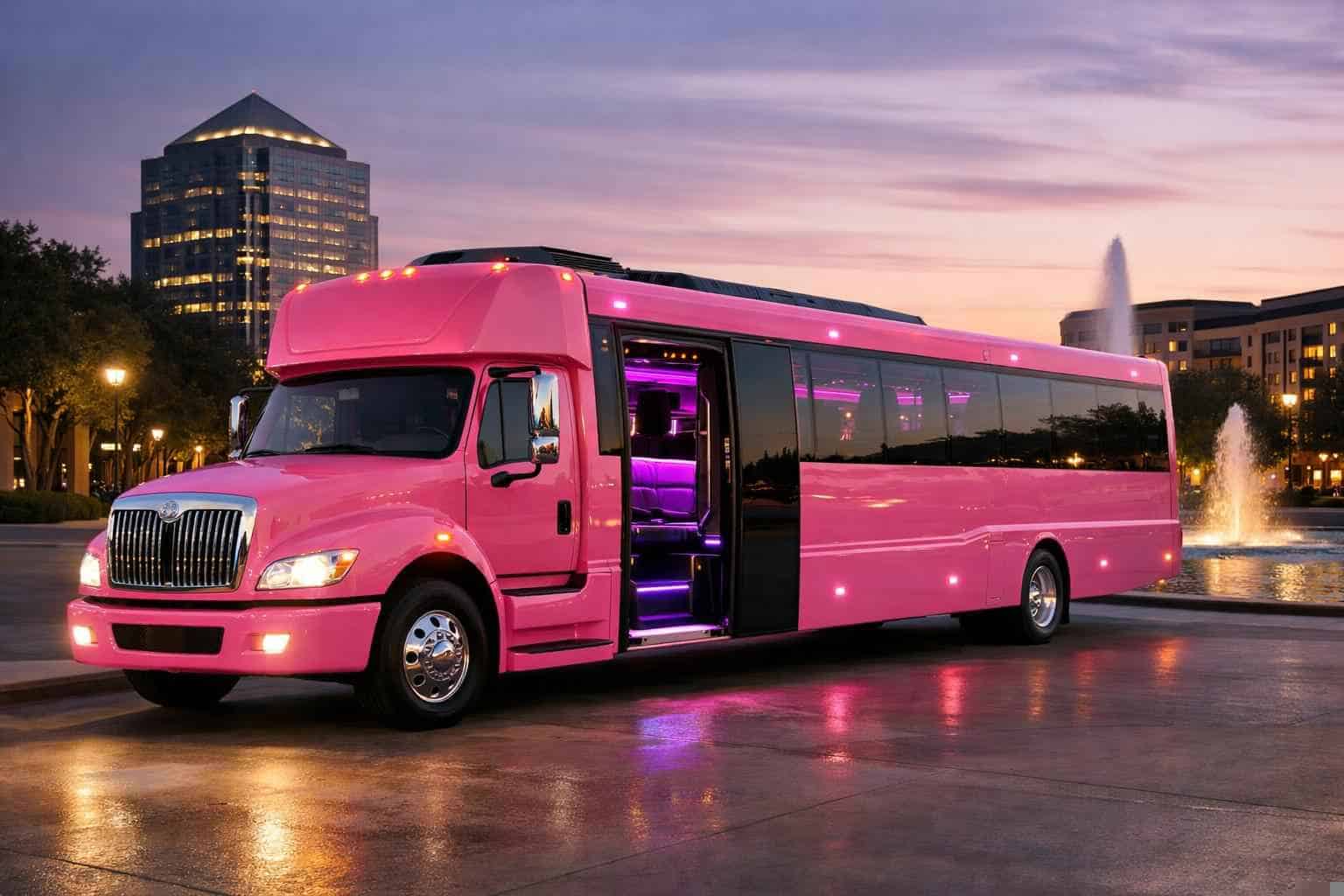 Pink Party Bus Rental Services in Plano Texas