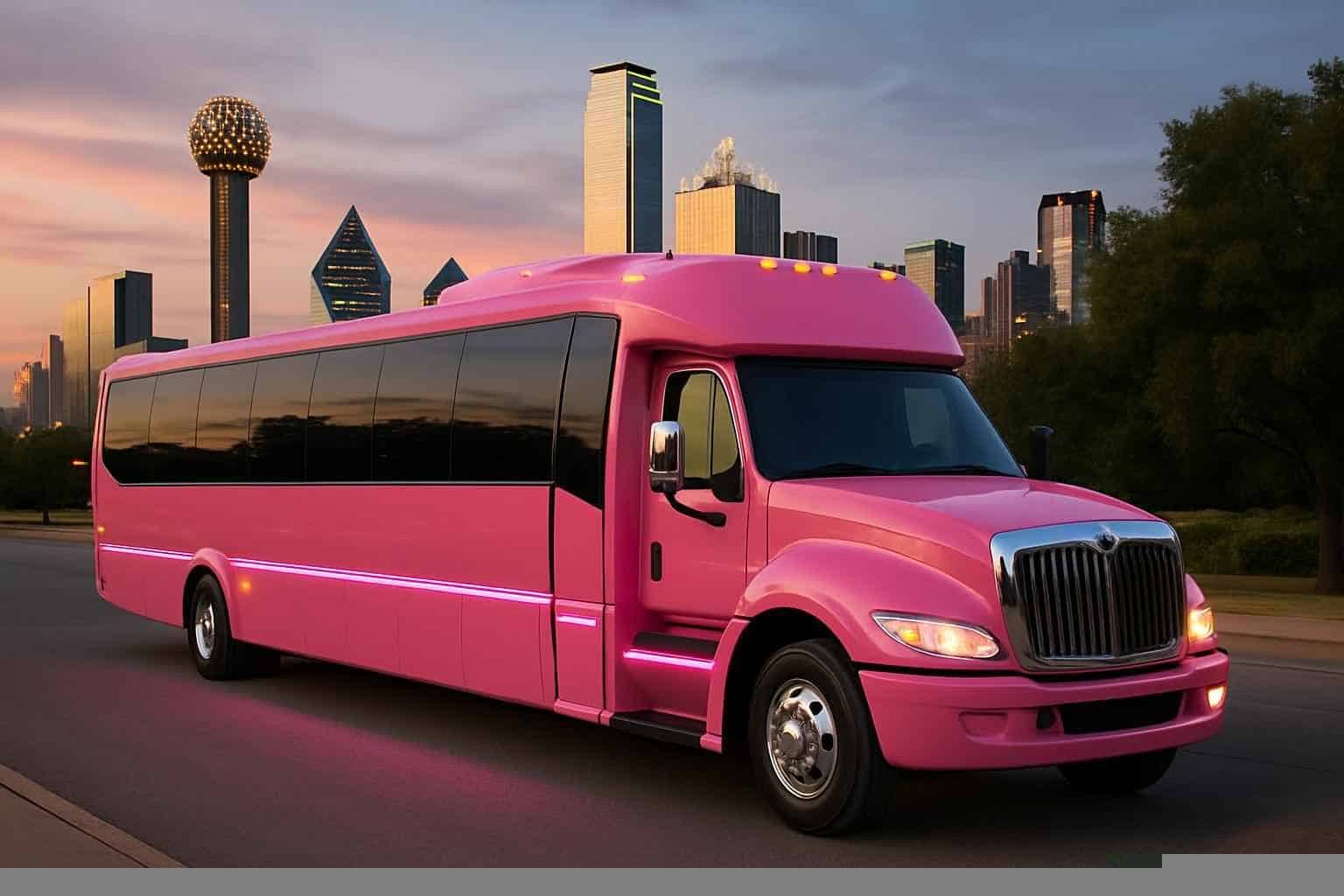Pink Party Buses in Dallas Texas