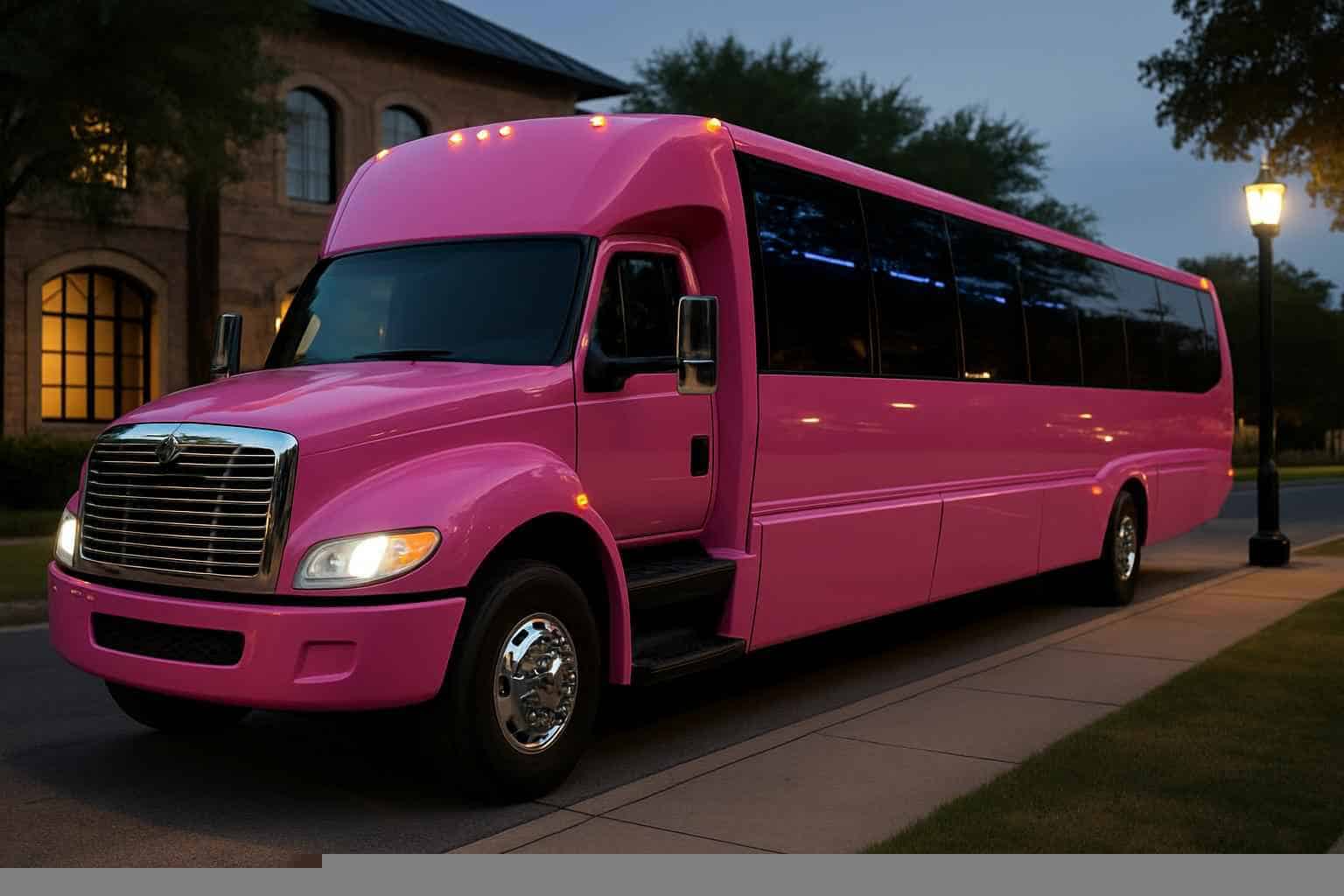 Pink Party Buses In Farmers Branch Texas