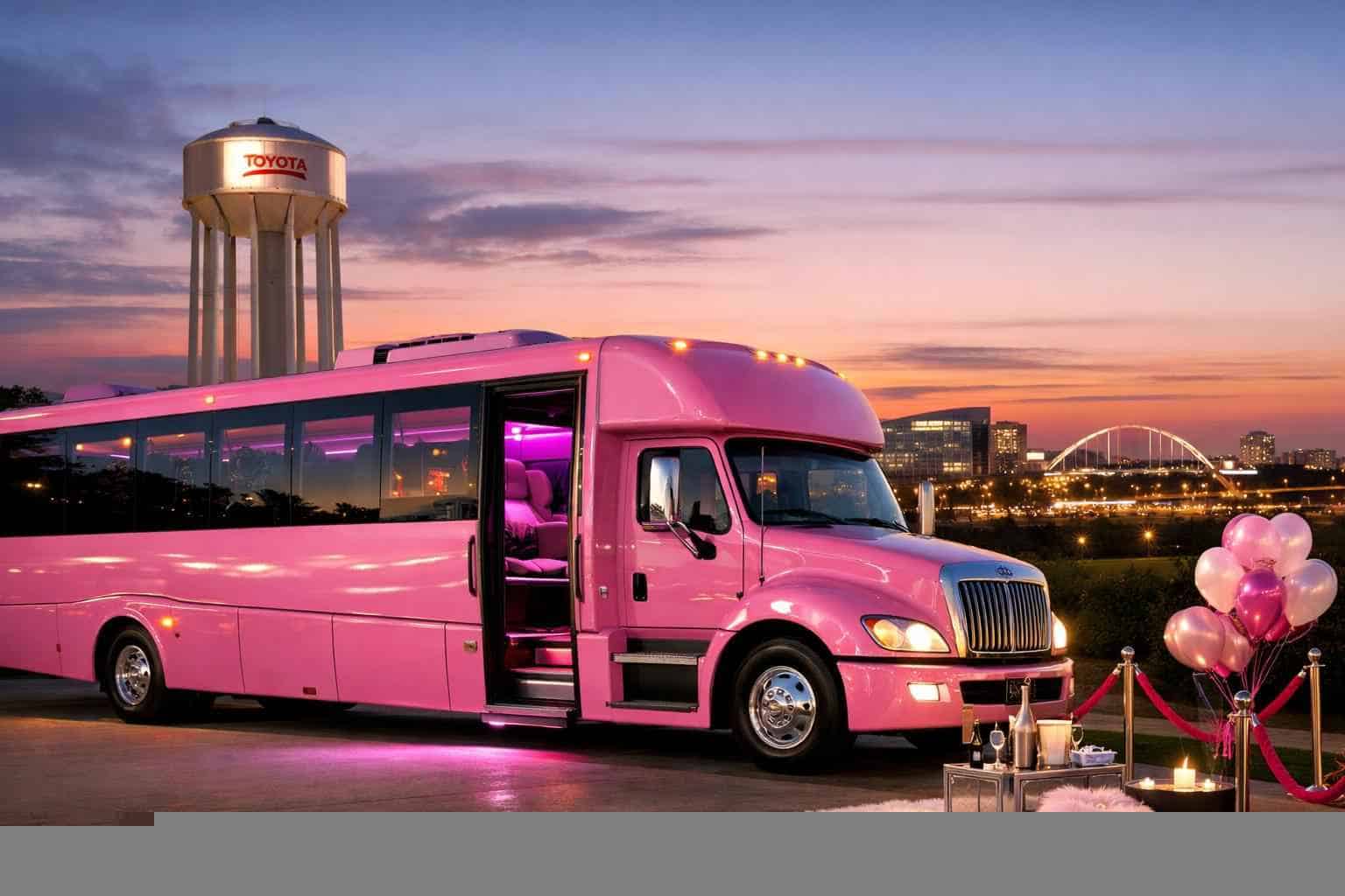 Pink Party Buses in Frisco Texas