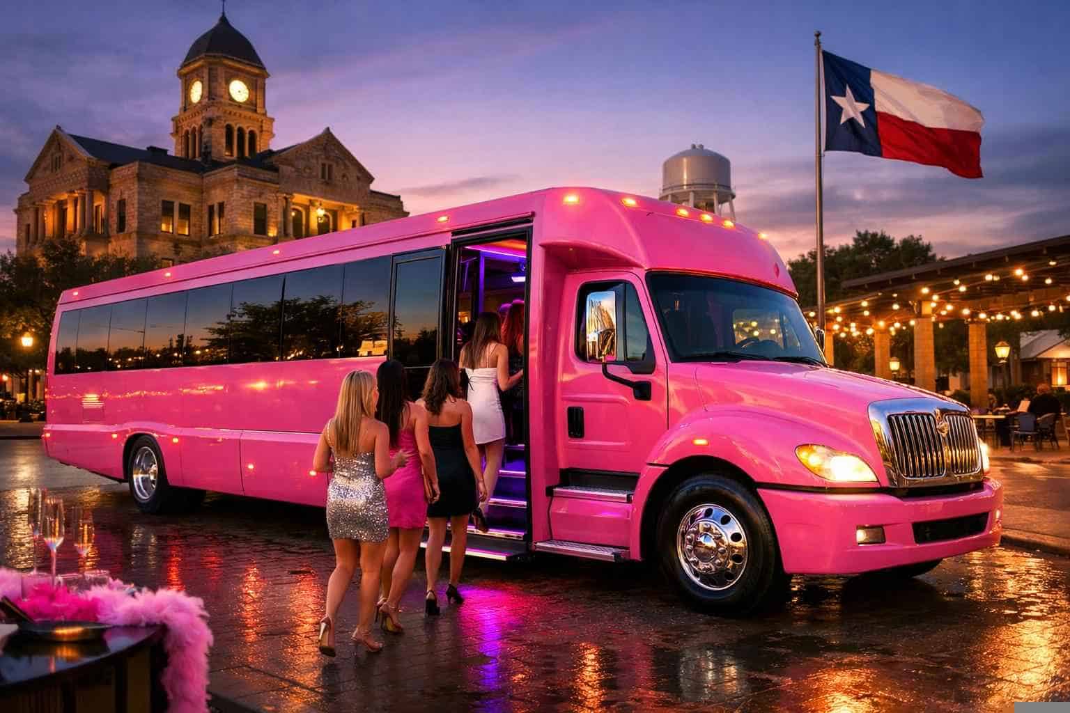 Pink Party Buses in McKinney Texas