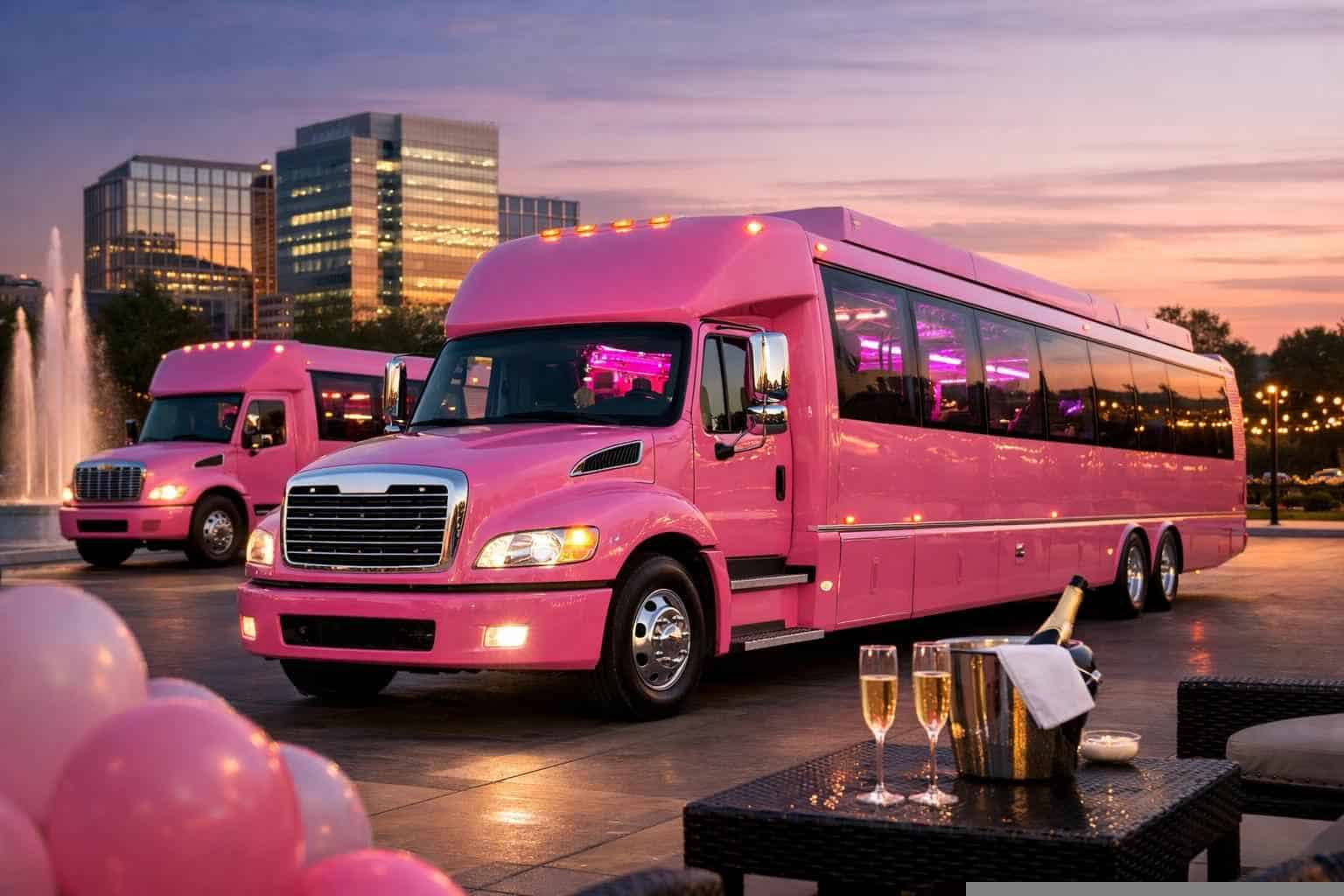 Pink Party Buses in Plano Texas