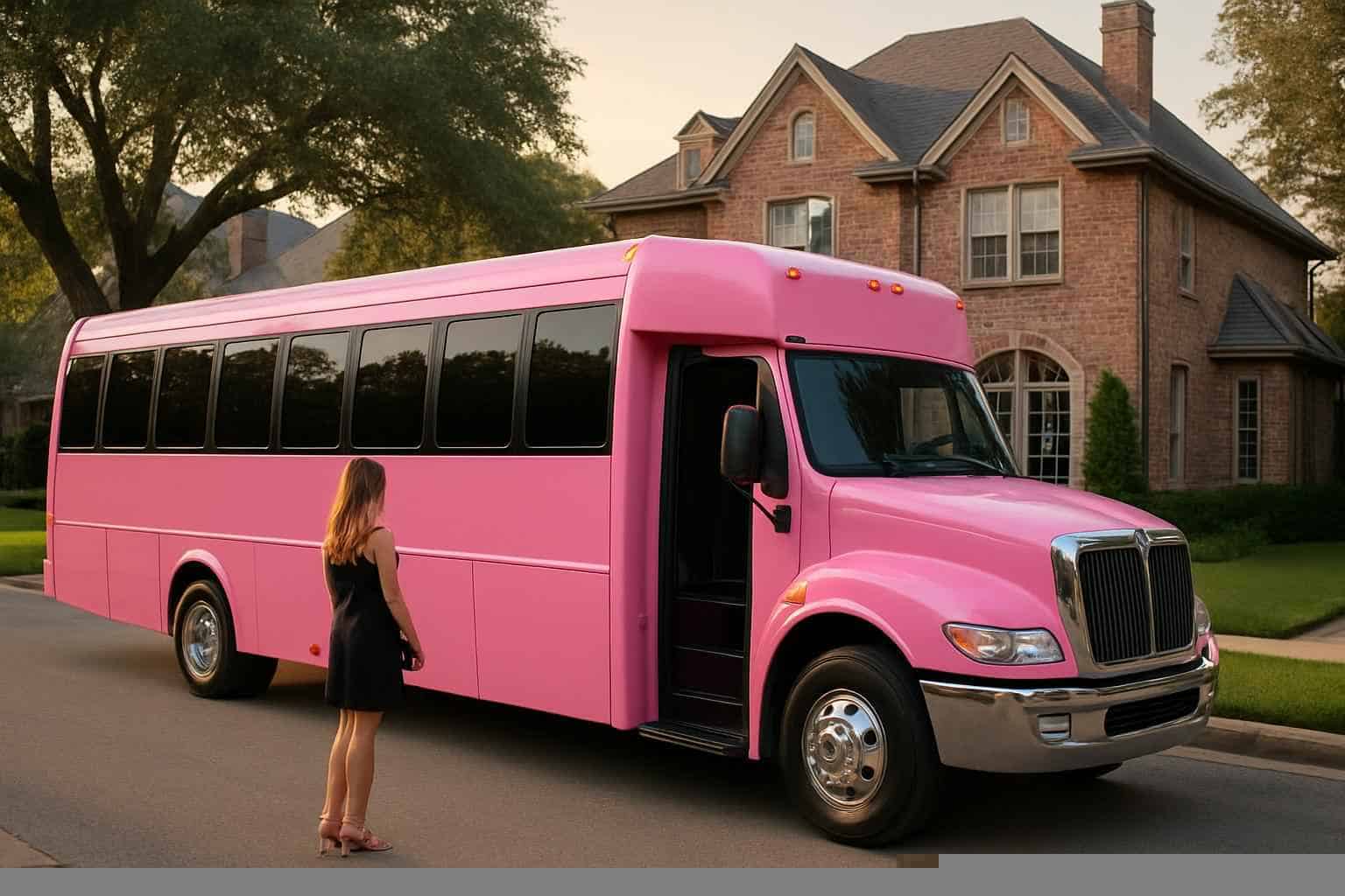 Pink Party Buses in University Park Texas