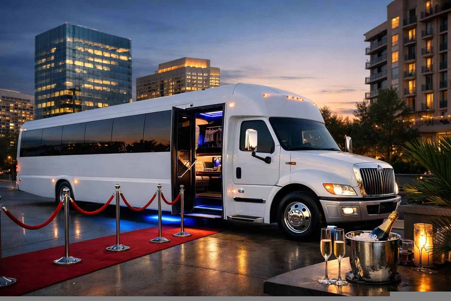Plano Texas White Party Bus Rental