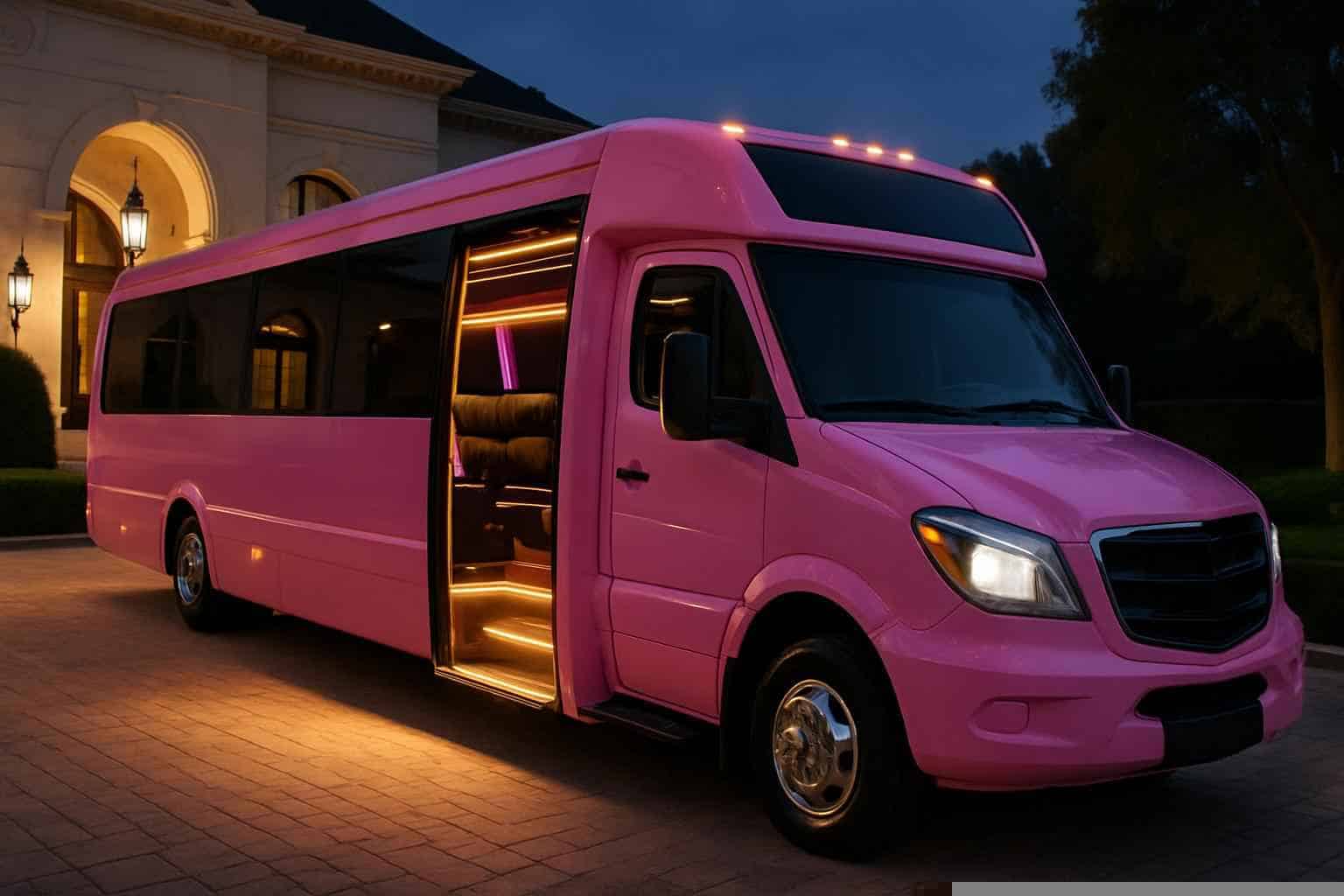 Richardson Texas Pink Party Bus Rental