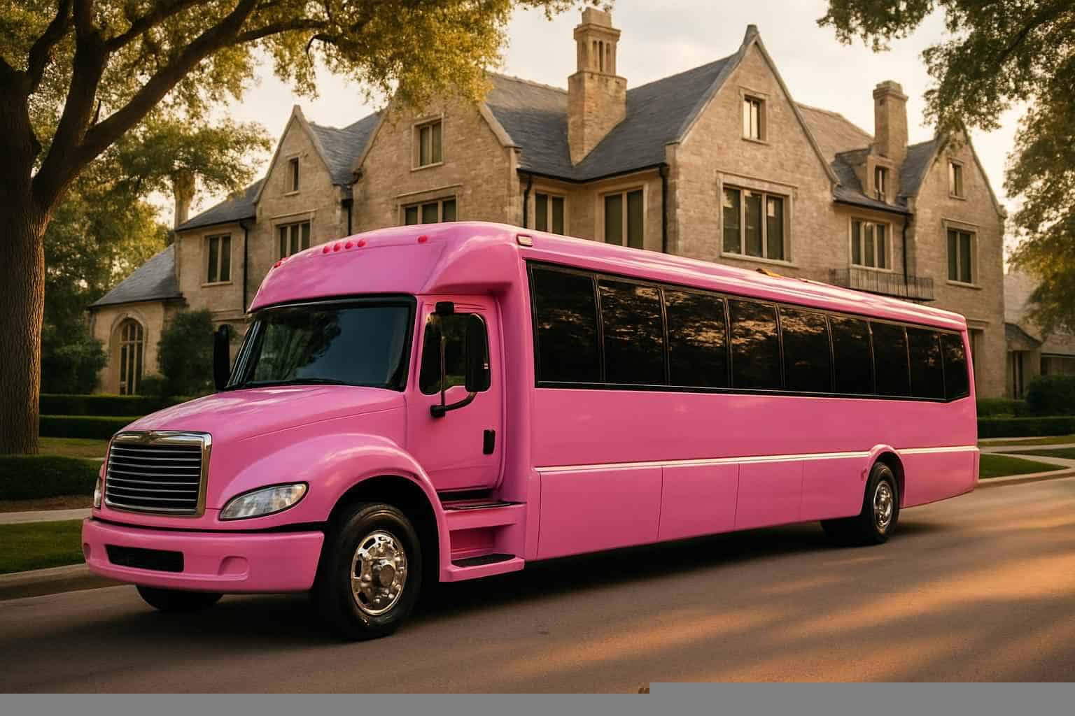 University Park Texas Pink Party Bus Rental