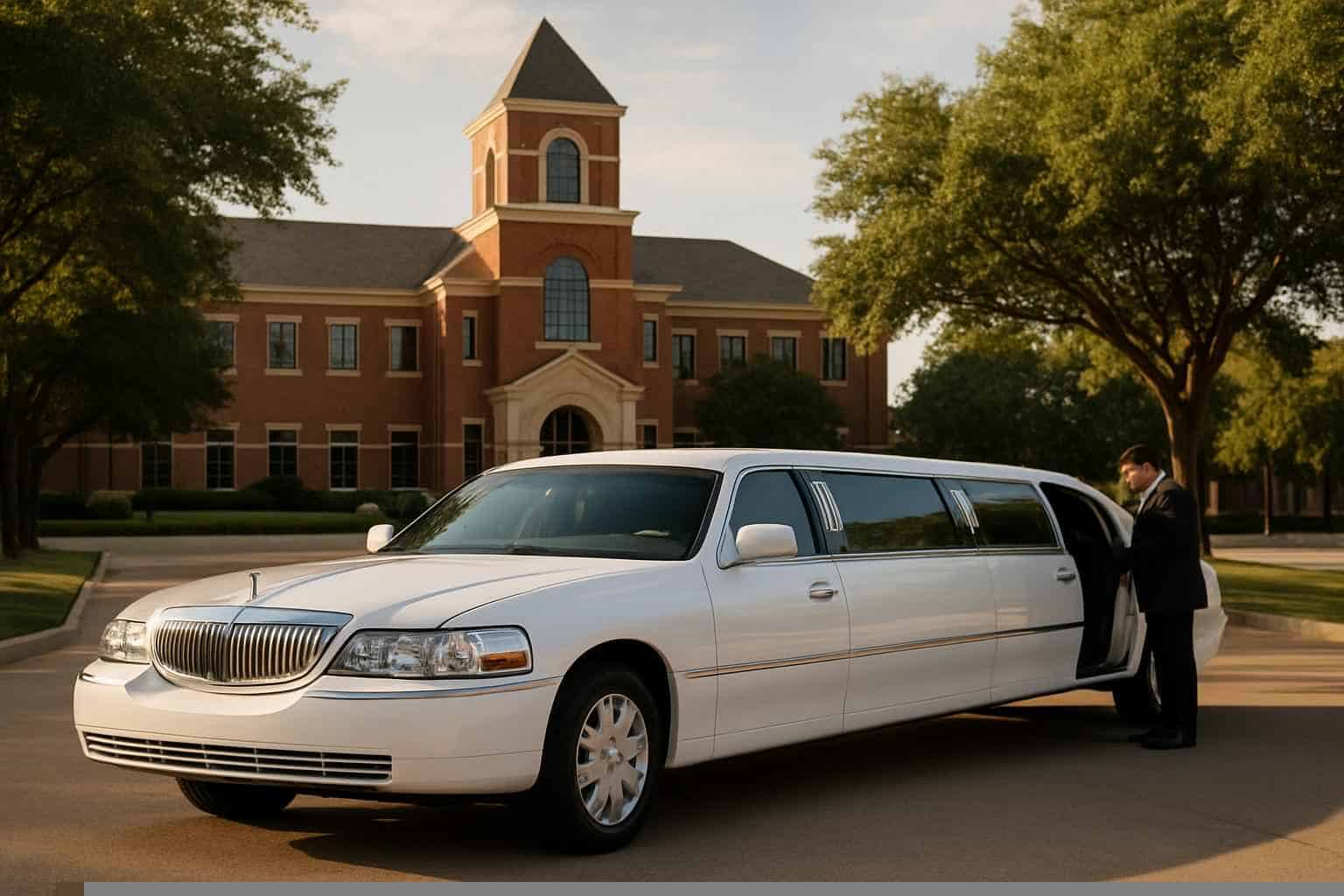 White Limousines in Farmers Branch Texas