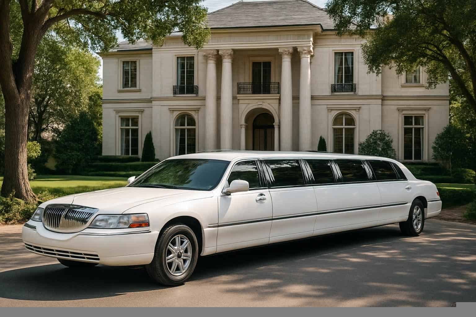 White Limousines in Highland Park Texas