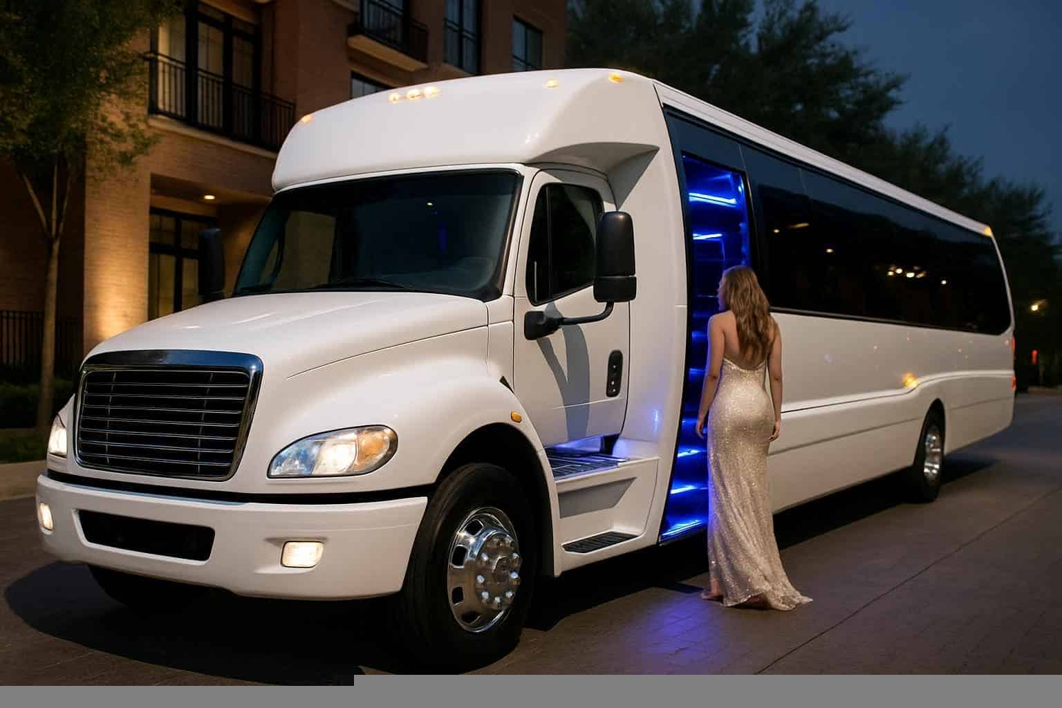 White Party Bus Rental Addison TX