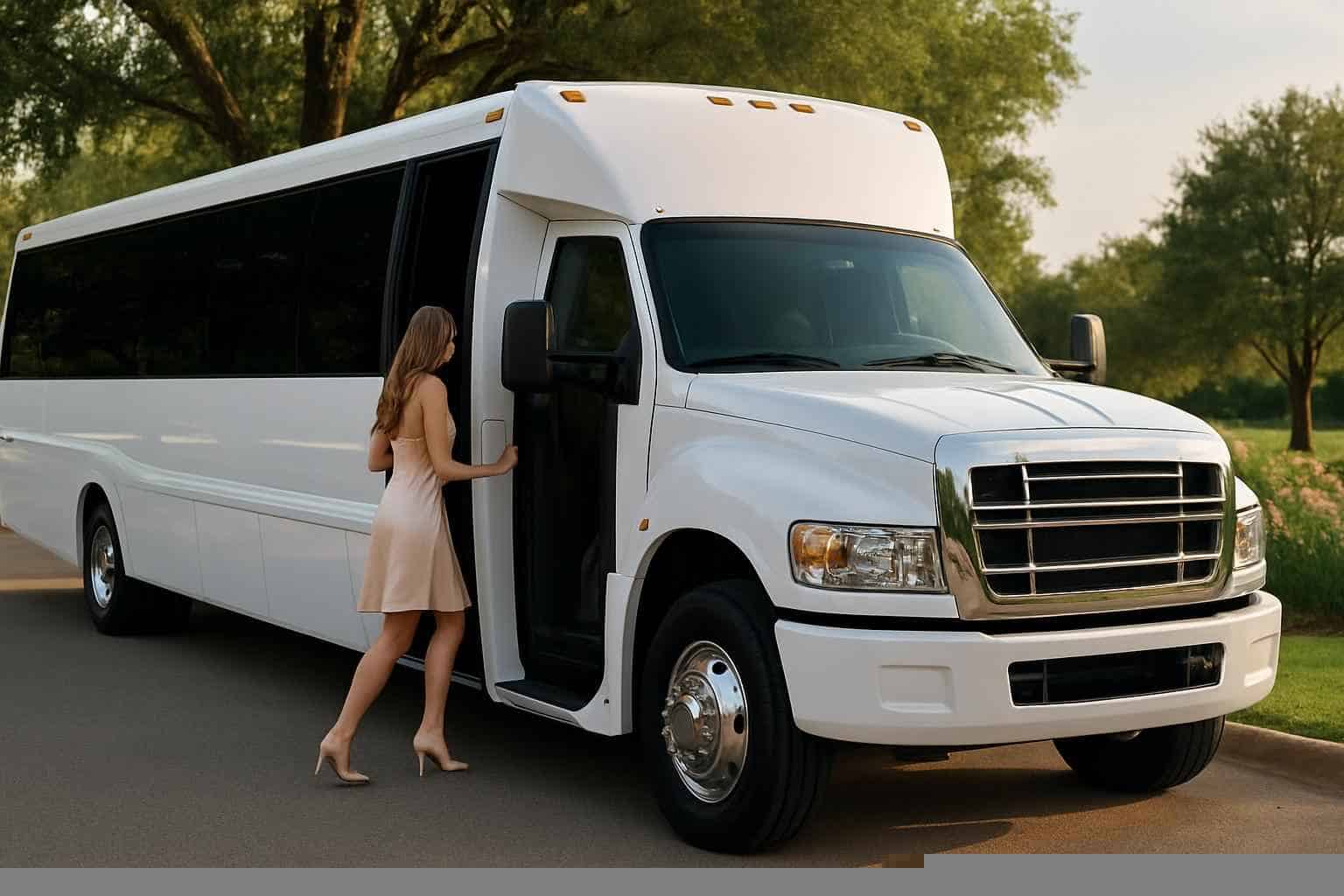 White Party Bus Rental Flower Mound TX
