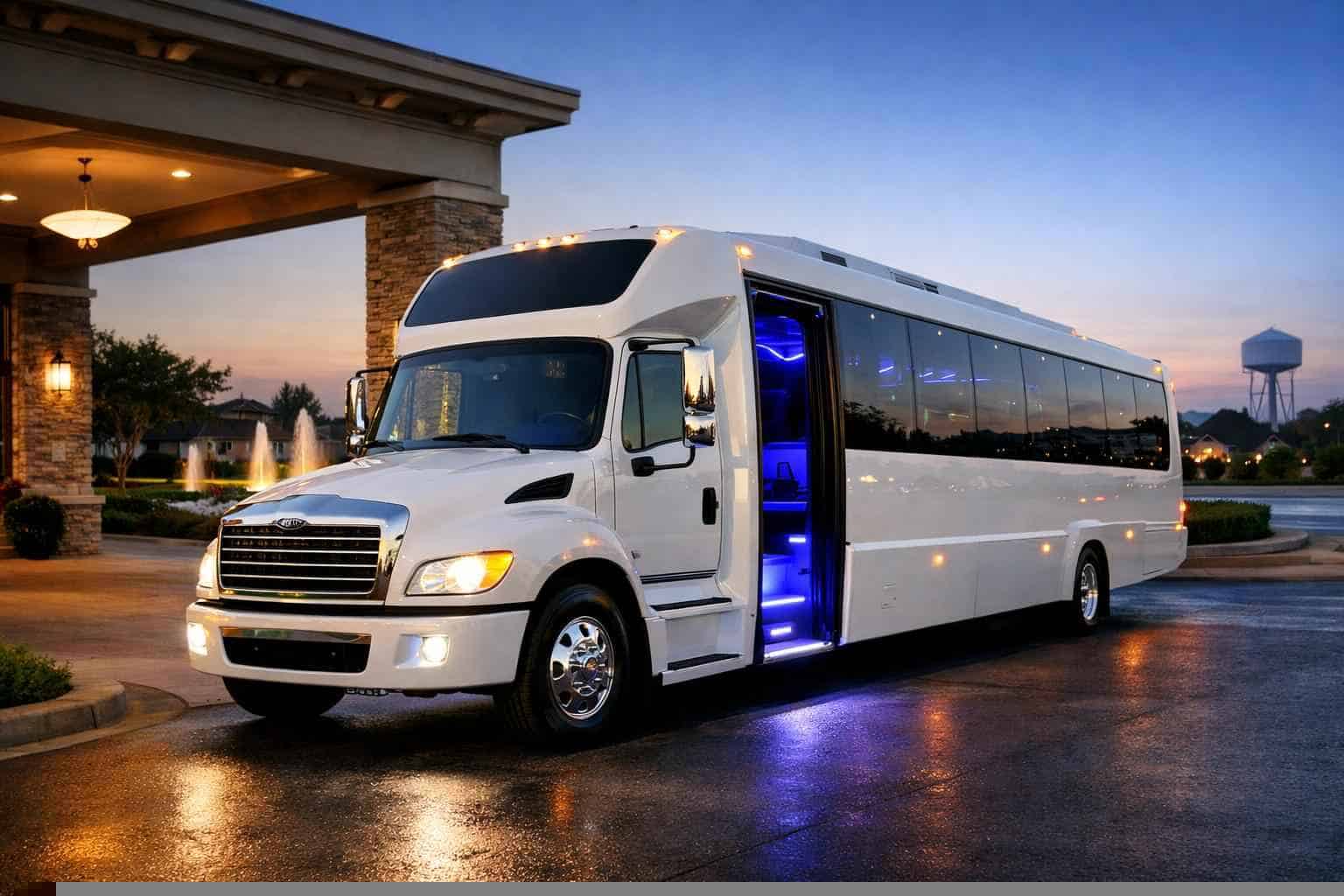 White Party Bus Rental Near Me Allen TX