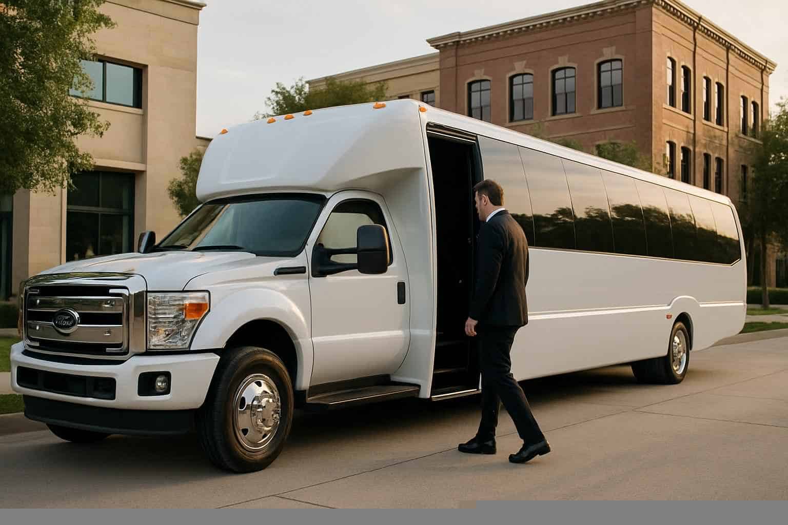 White Party Bus Rental Near Me Carrollton TX