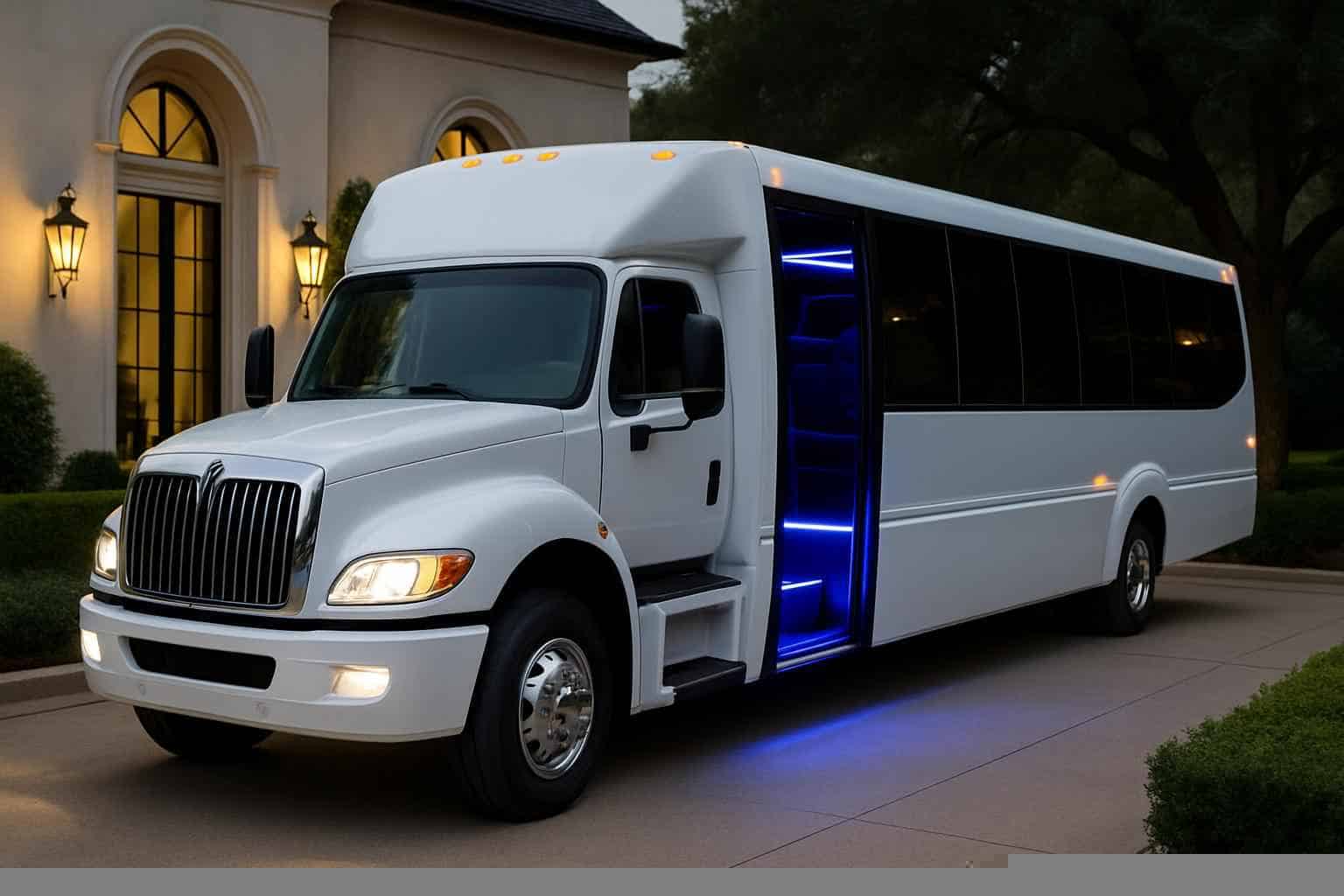 White Party Bus Rental Near Me Coppell TX