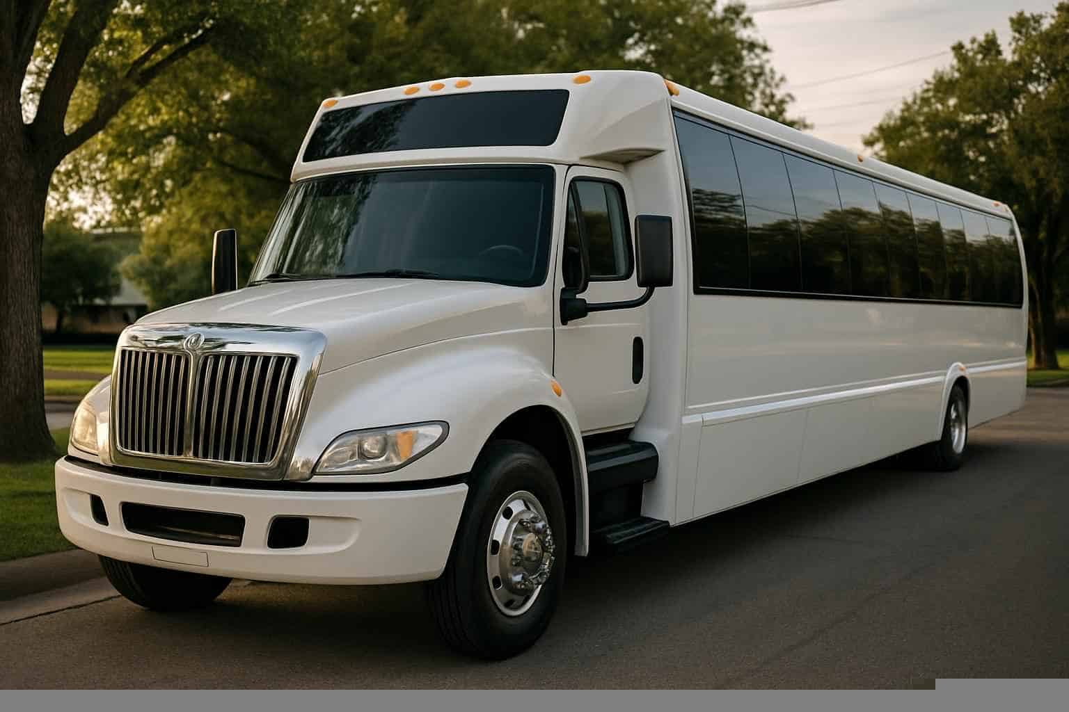 White Party Bus Rental Near Me Farmers Branch TX