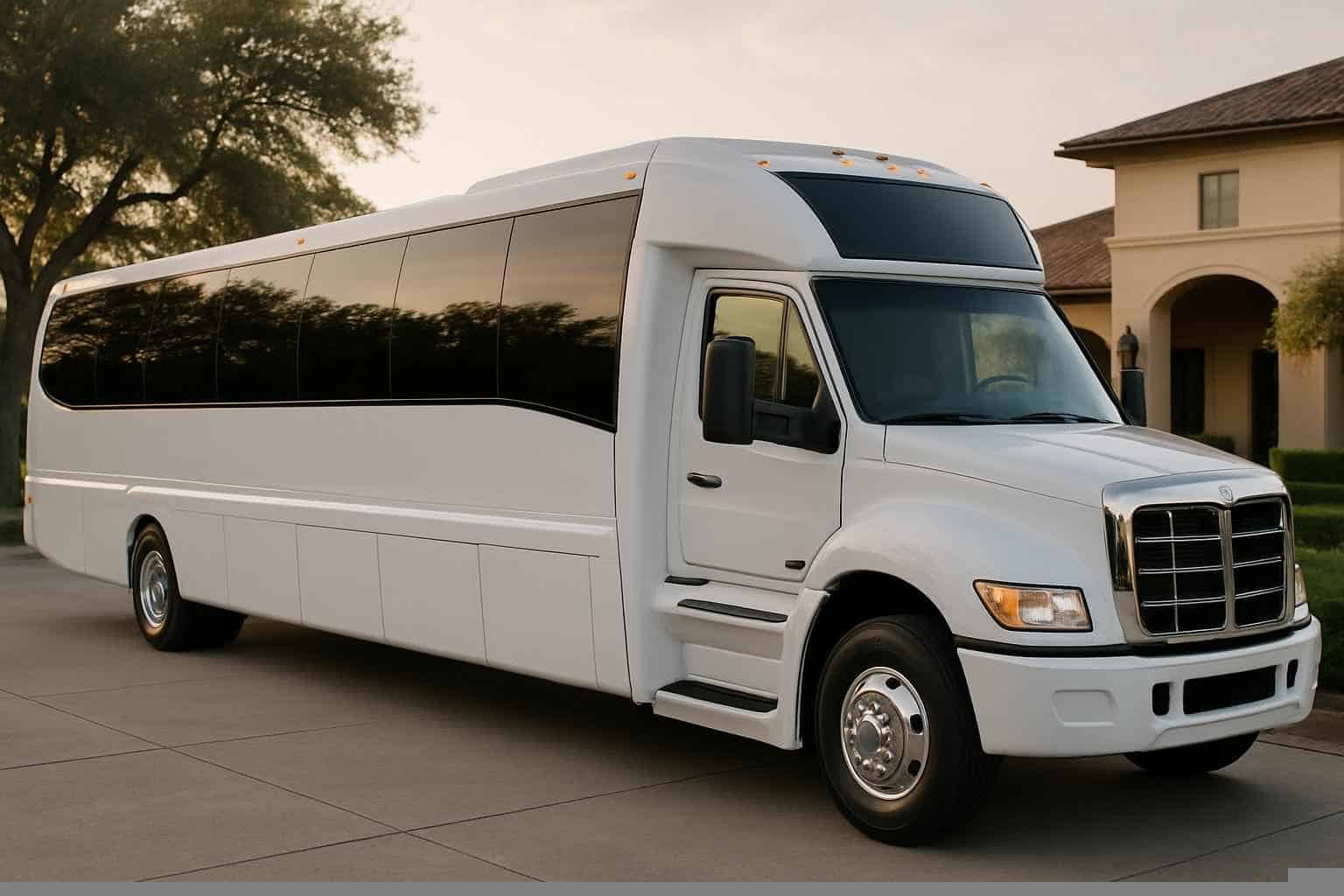 White Party Bus Rental Near Me Flower Mound TX