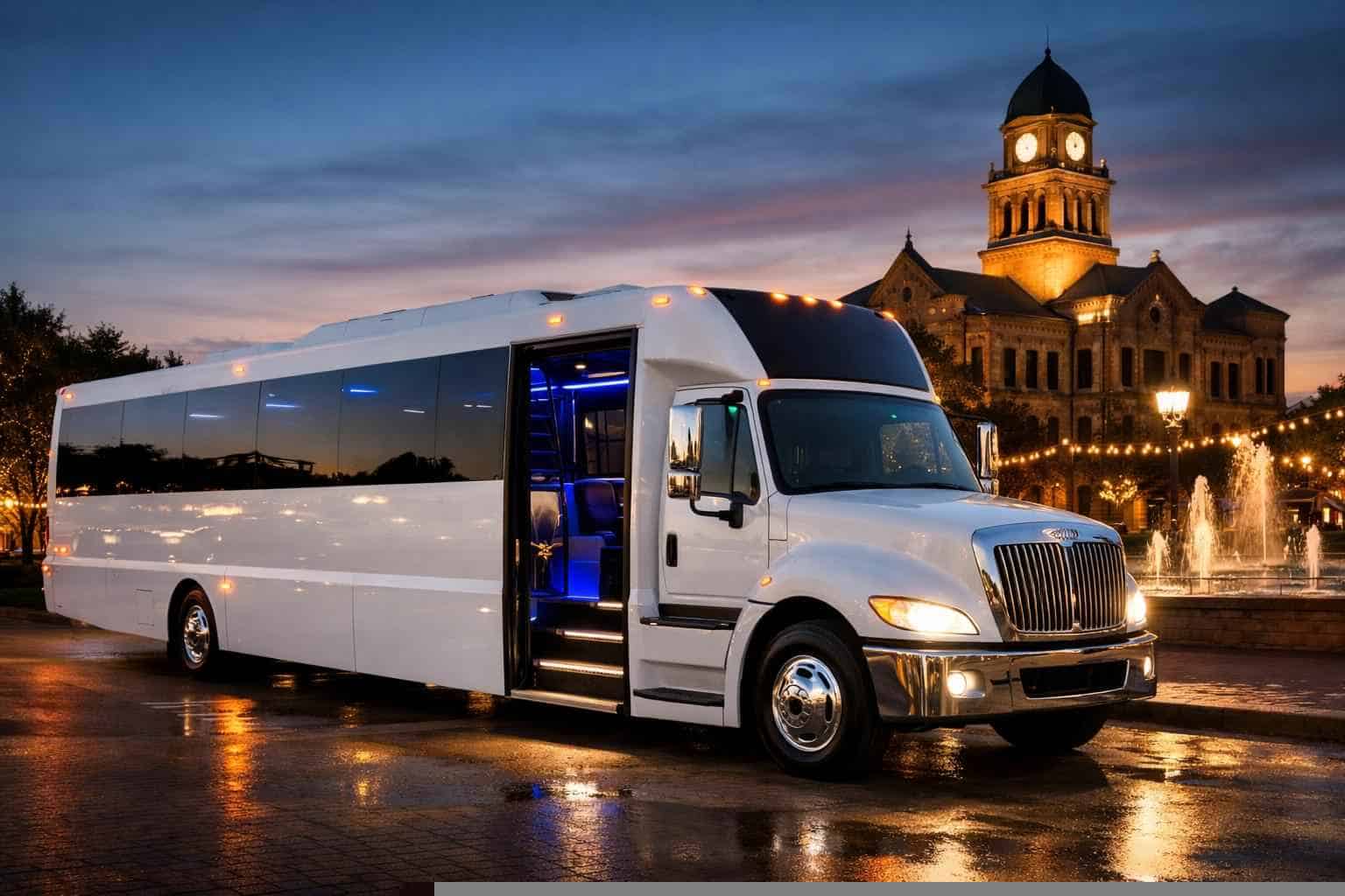 White Party Bus Rental Near Me McKinney TX