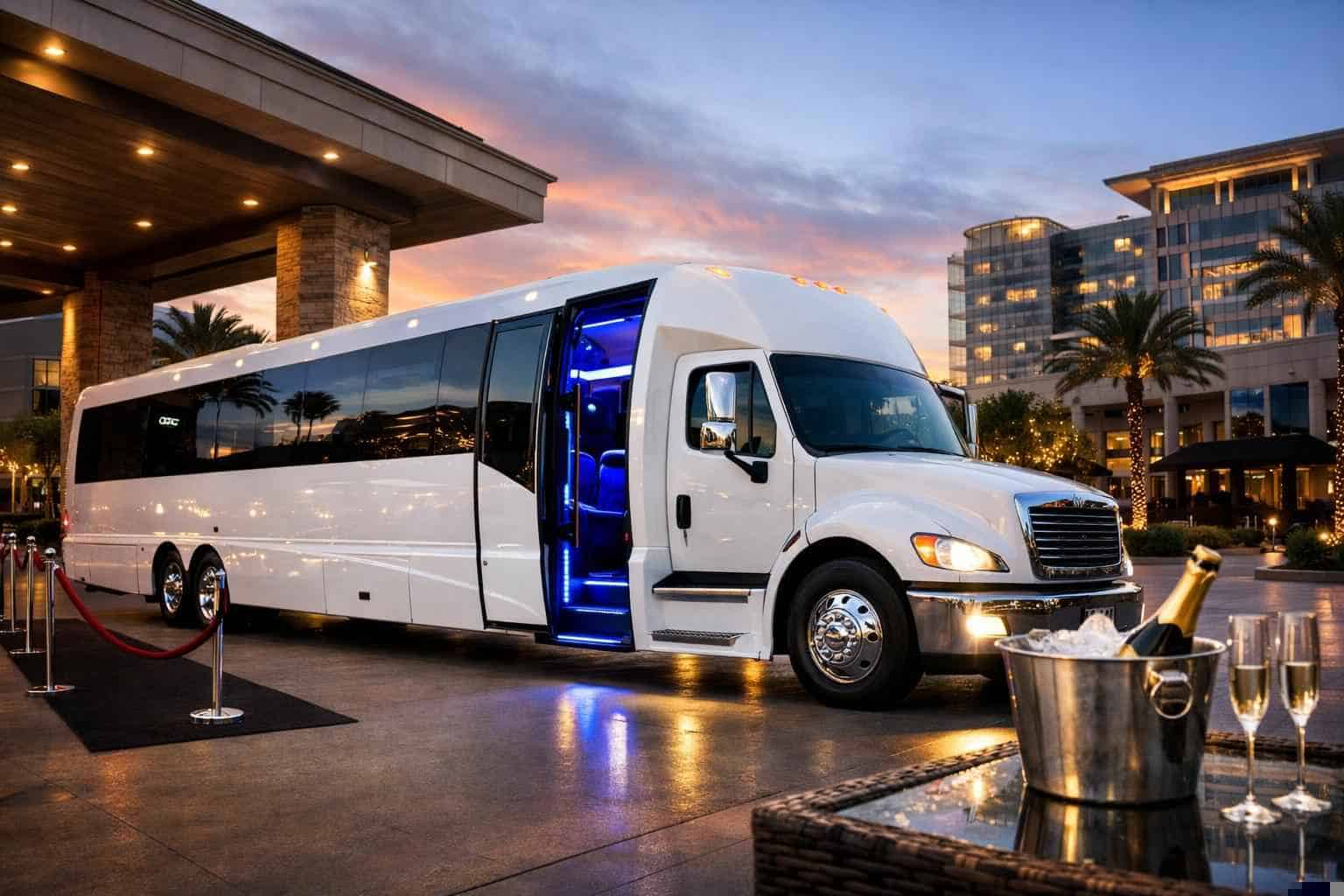 White Party Bus Rental Near Me Plano TX